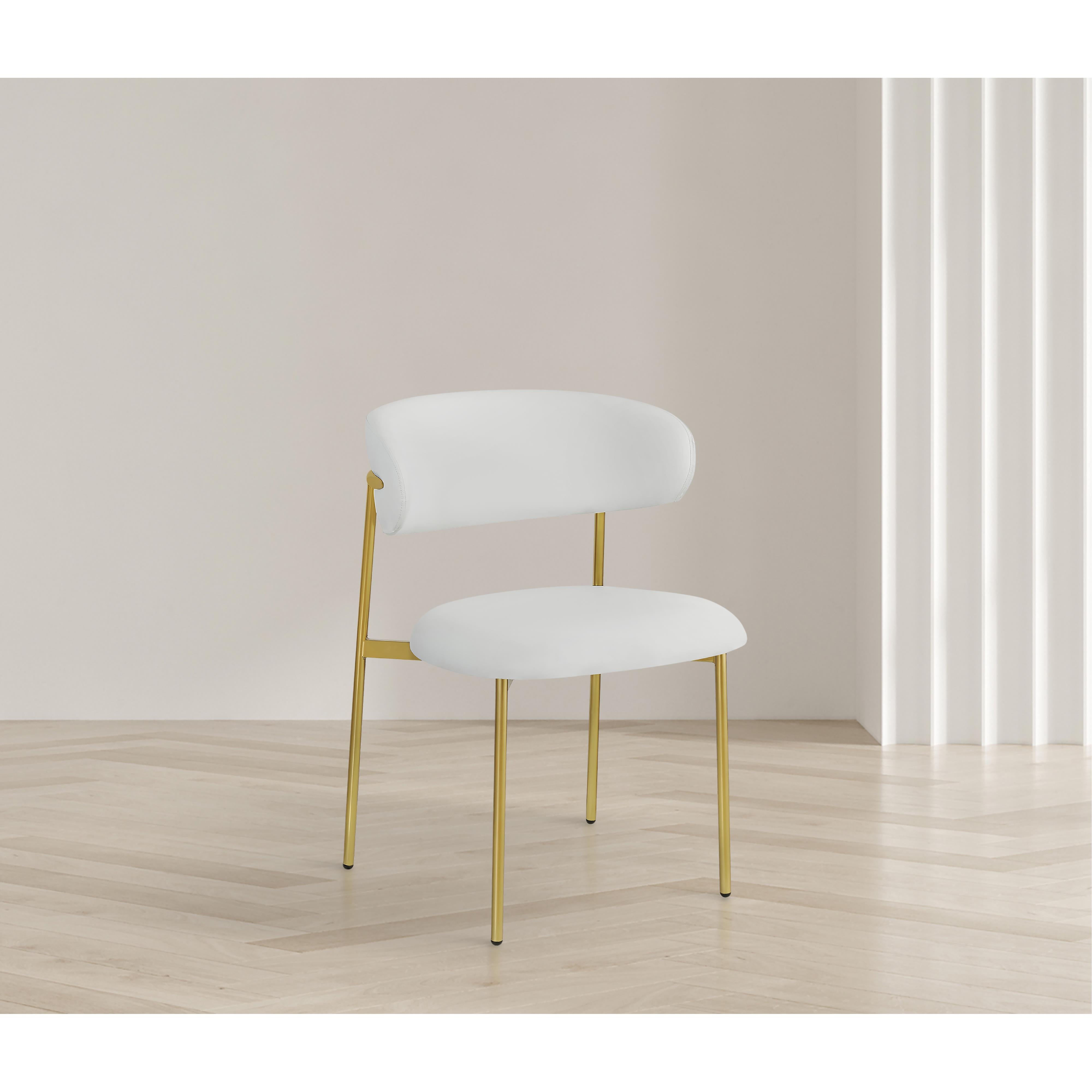 Meridian Lupita White Vegan Leather Dining Chair