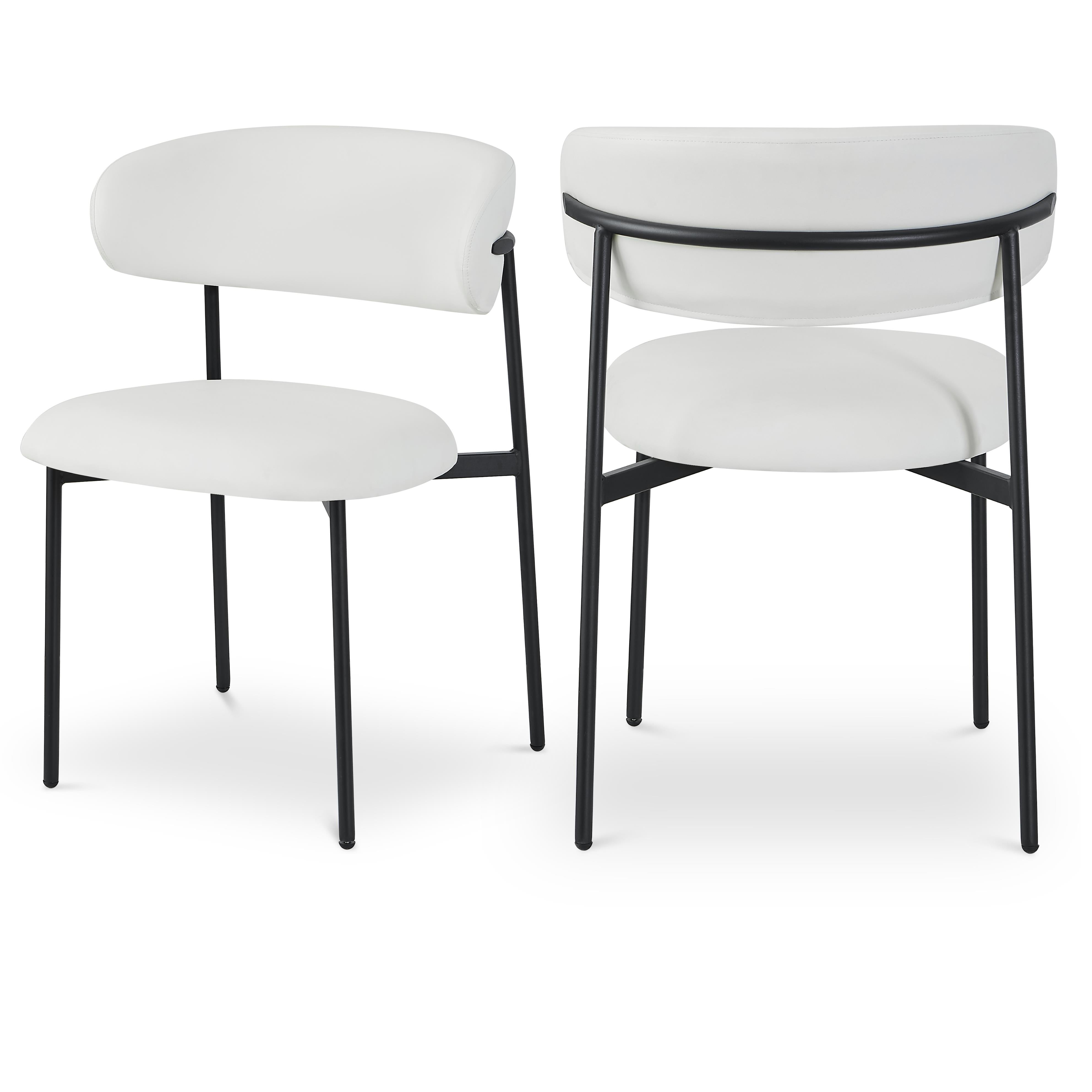 Meridian Lupita White Vegan Leather Dining Chair