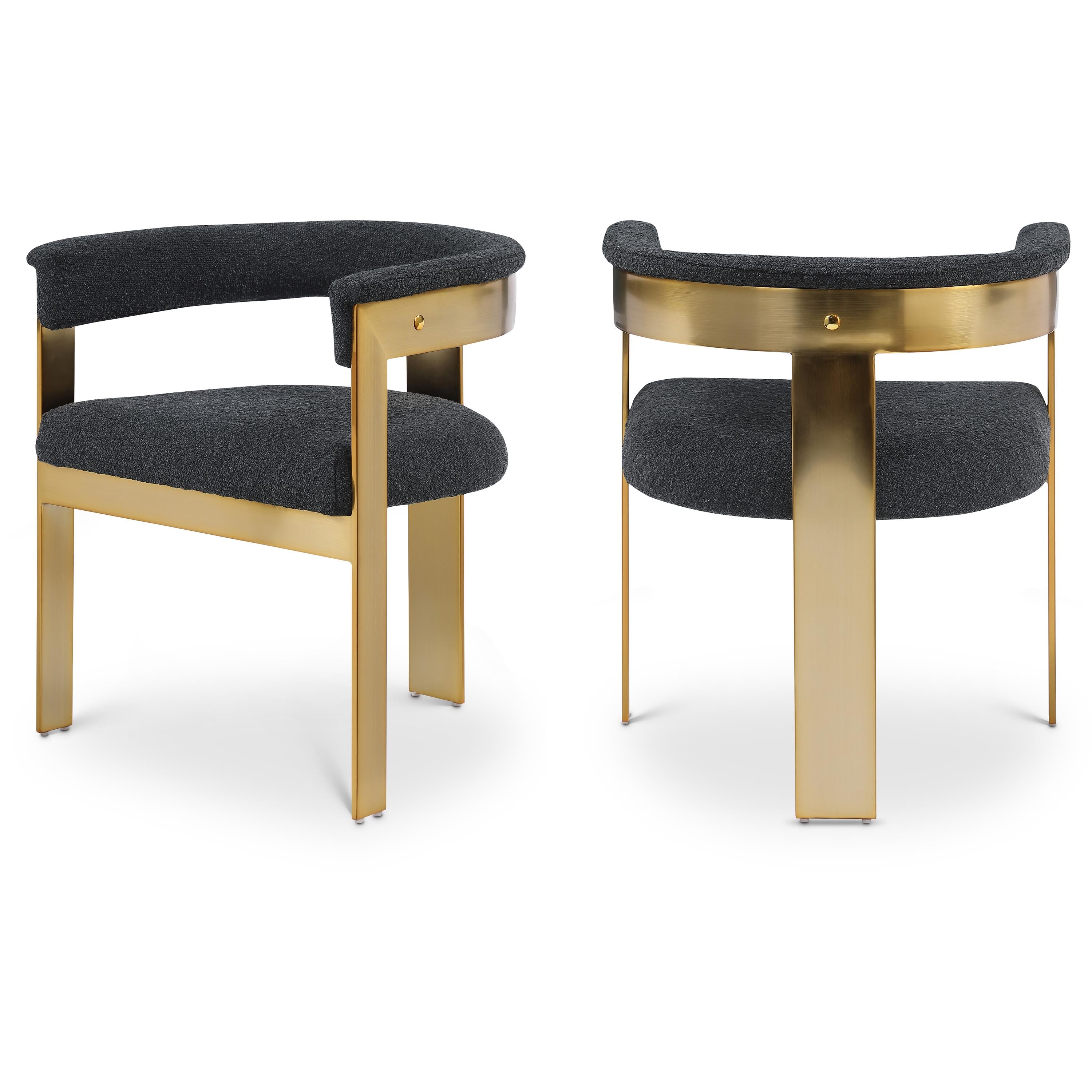 Meridian Romeo Black Boucle Fabric Dining Chair