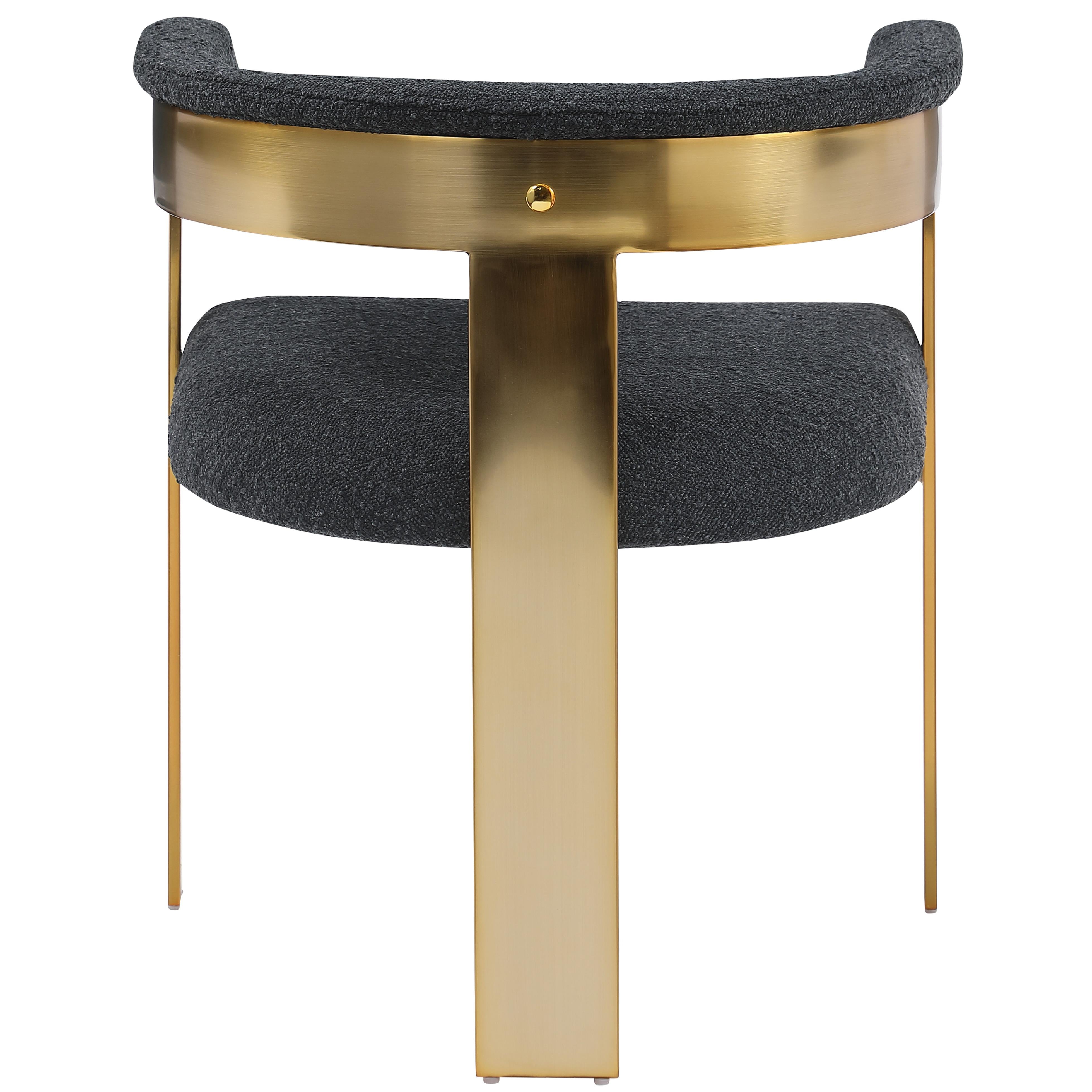 Meridian Romeo Black Boucle Fabric Dining Chair