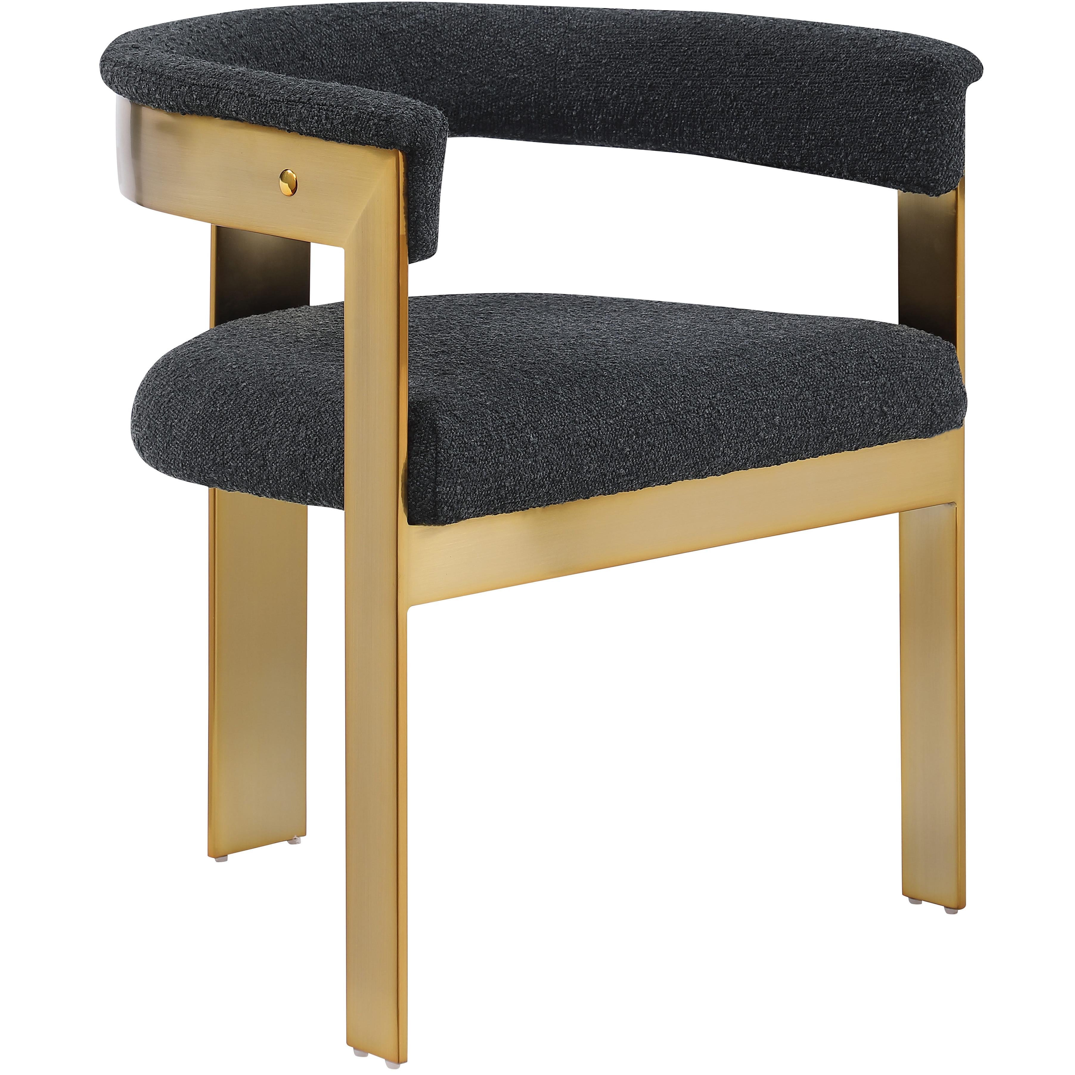 Meridian Romeo Black Boucle Fabric Dining Chair