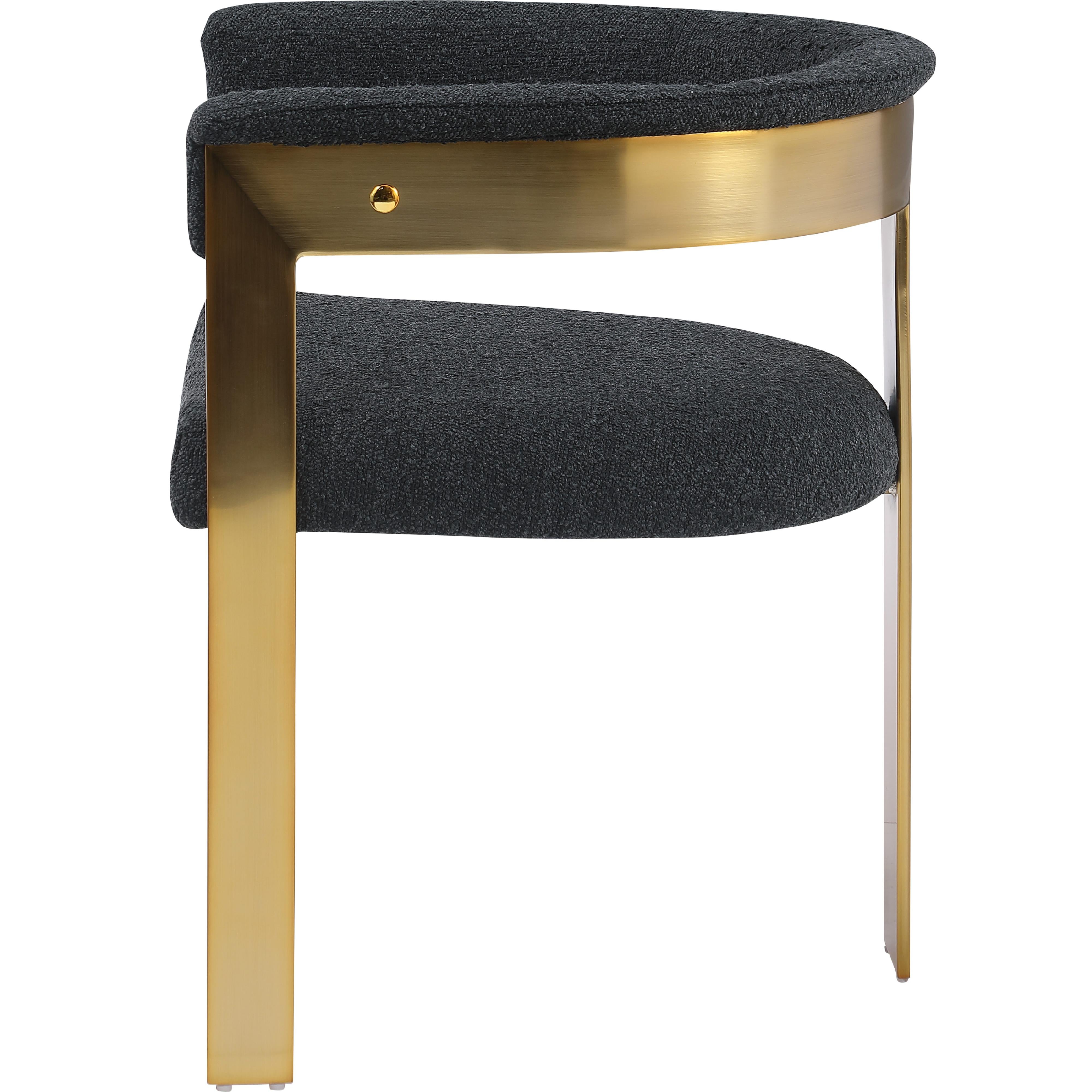 Meridian Romeo Black Boucle Fabric Dining Chair