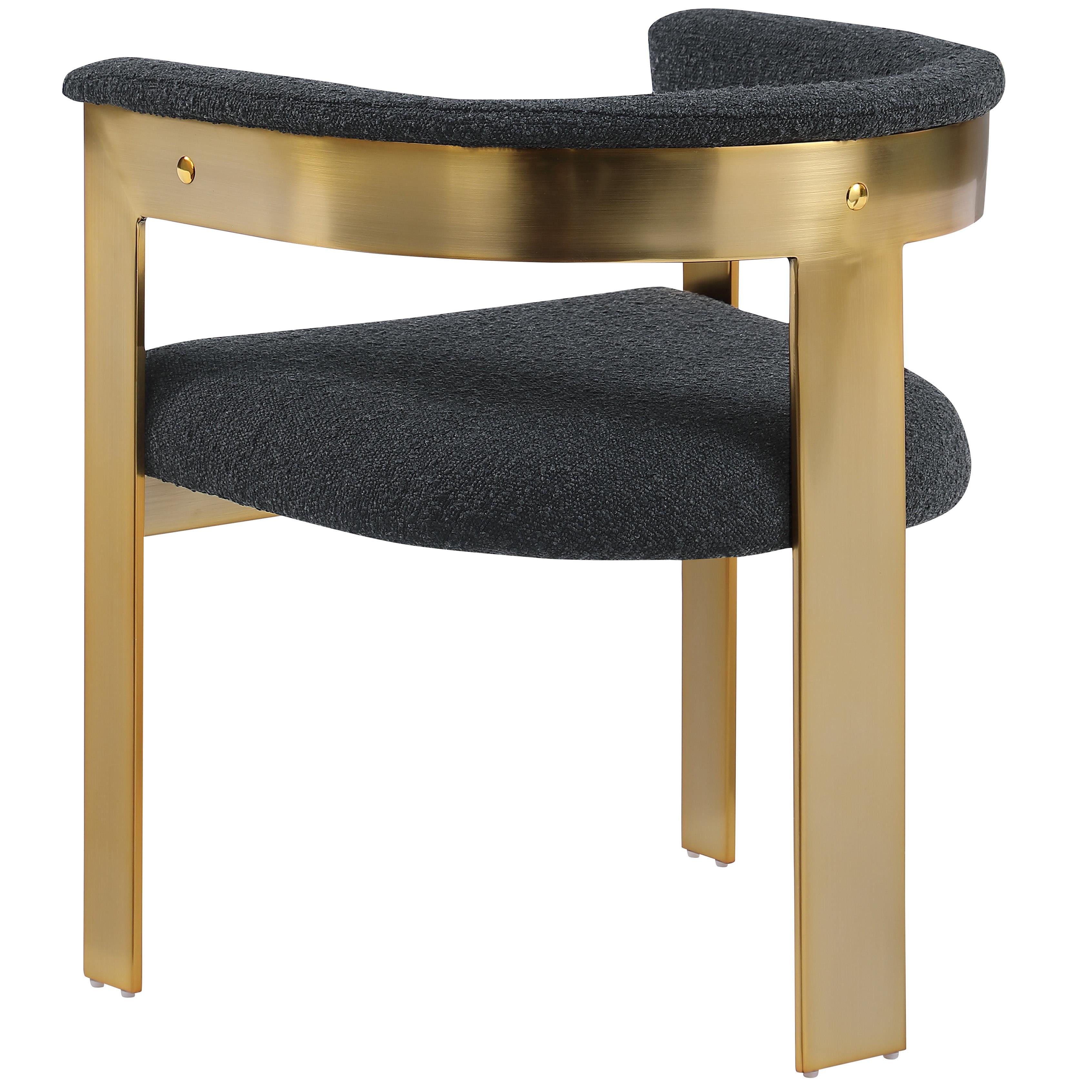 Meridian Romeo Black Boucle Fabric Dining Chair