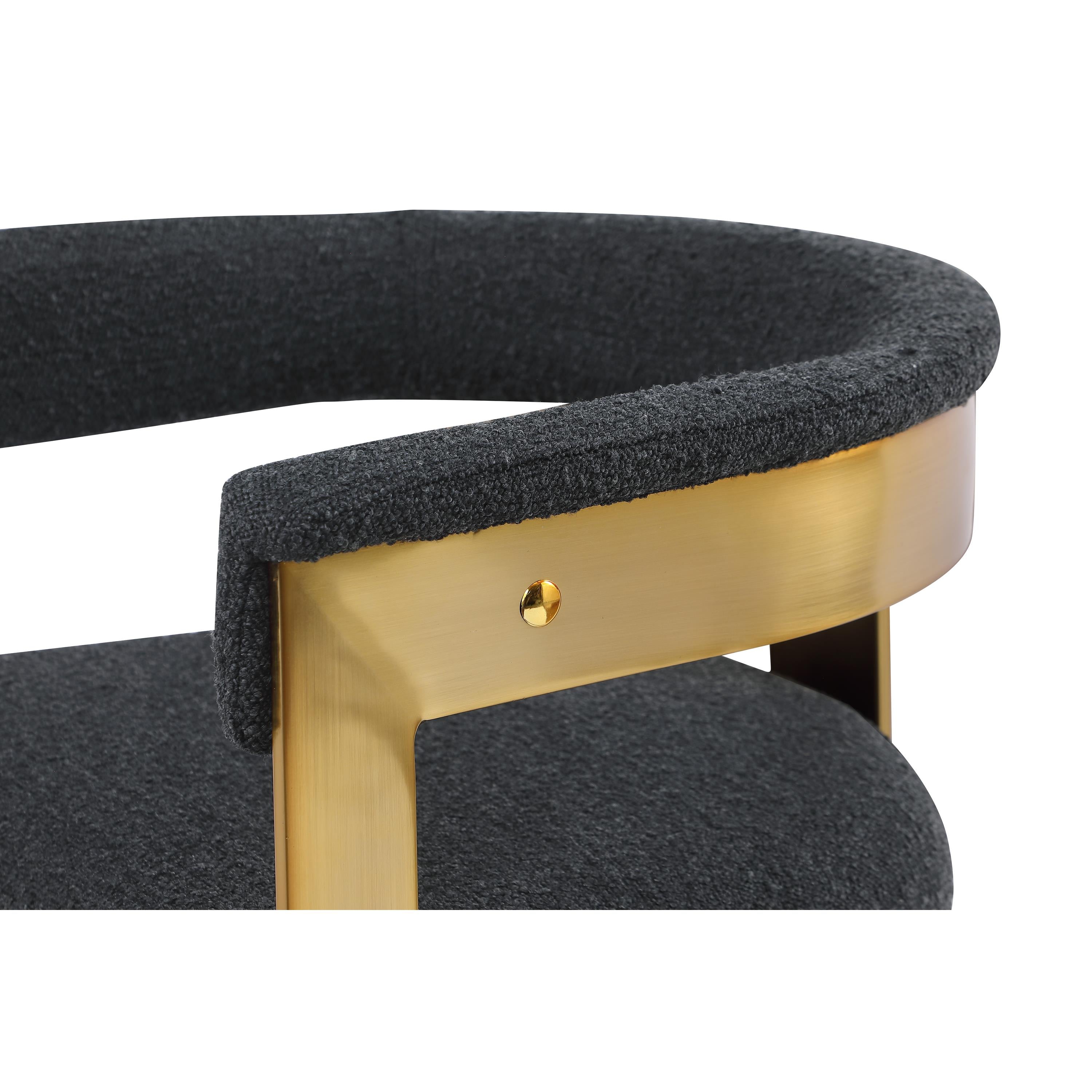 Meridian Romeo Black Boucle Fabric Dining Chair