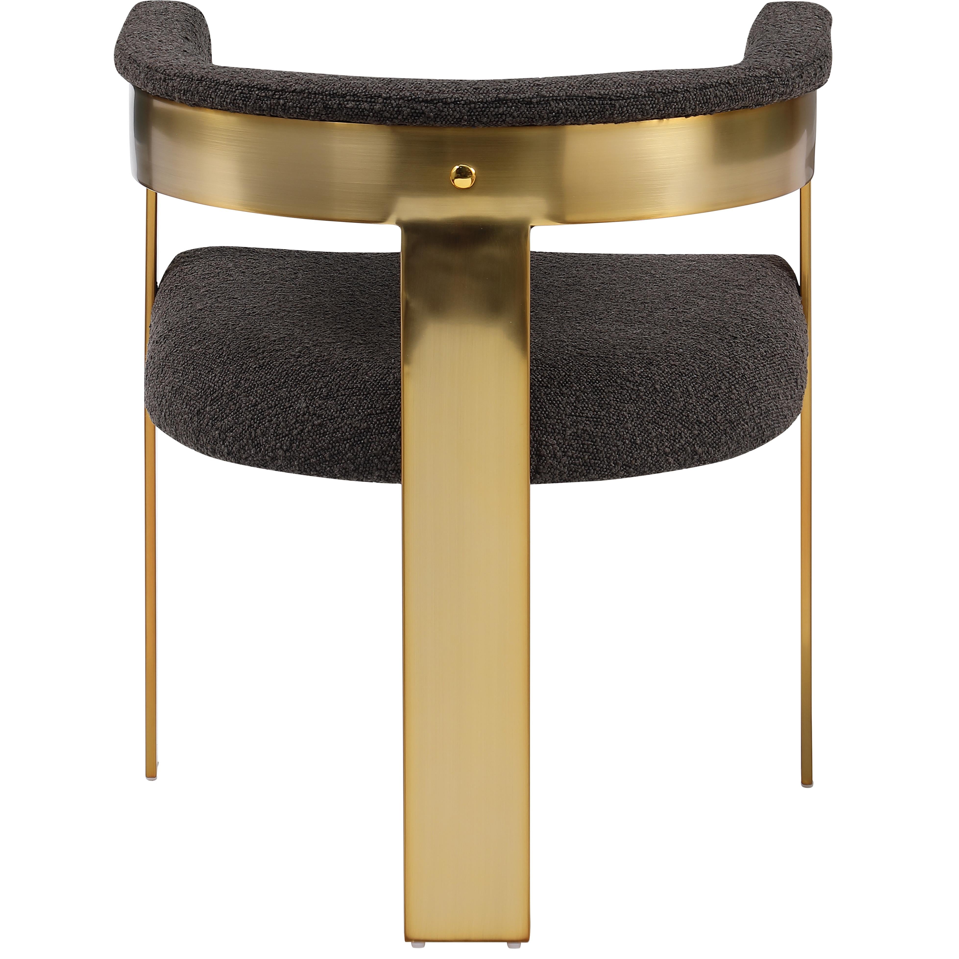 Meridian Romeo Brown Boucle Fabric Dining Chair