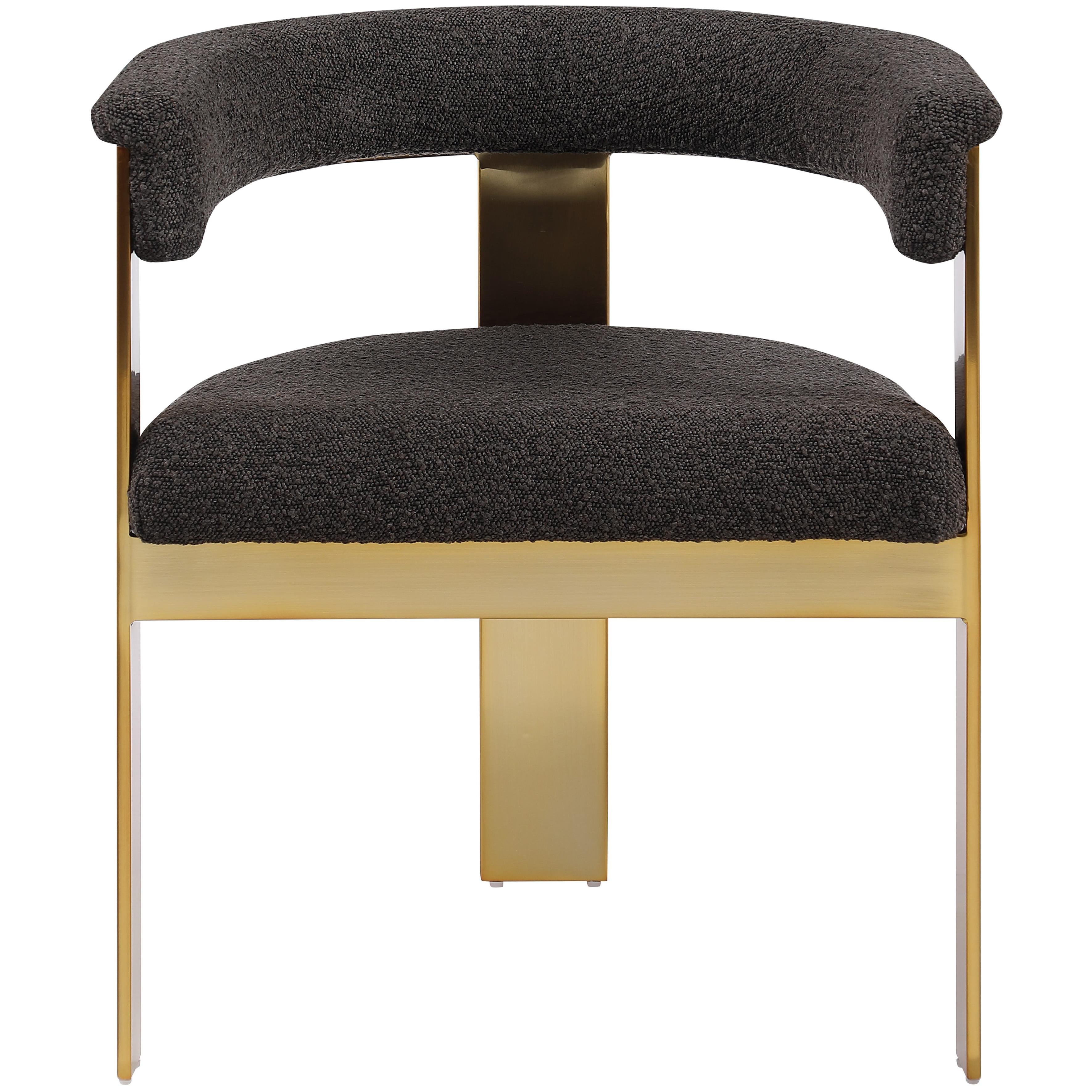 Meridian Romeo Brown Boucle Fabric Dining Chair