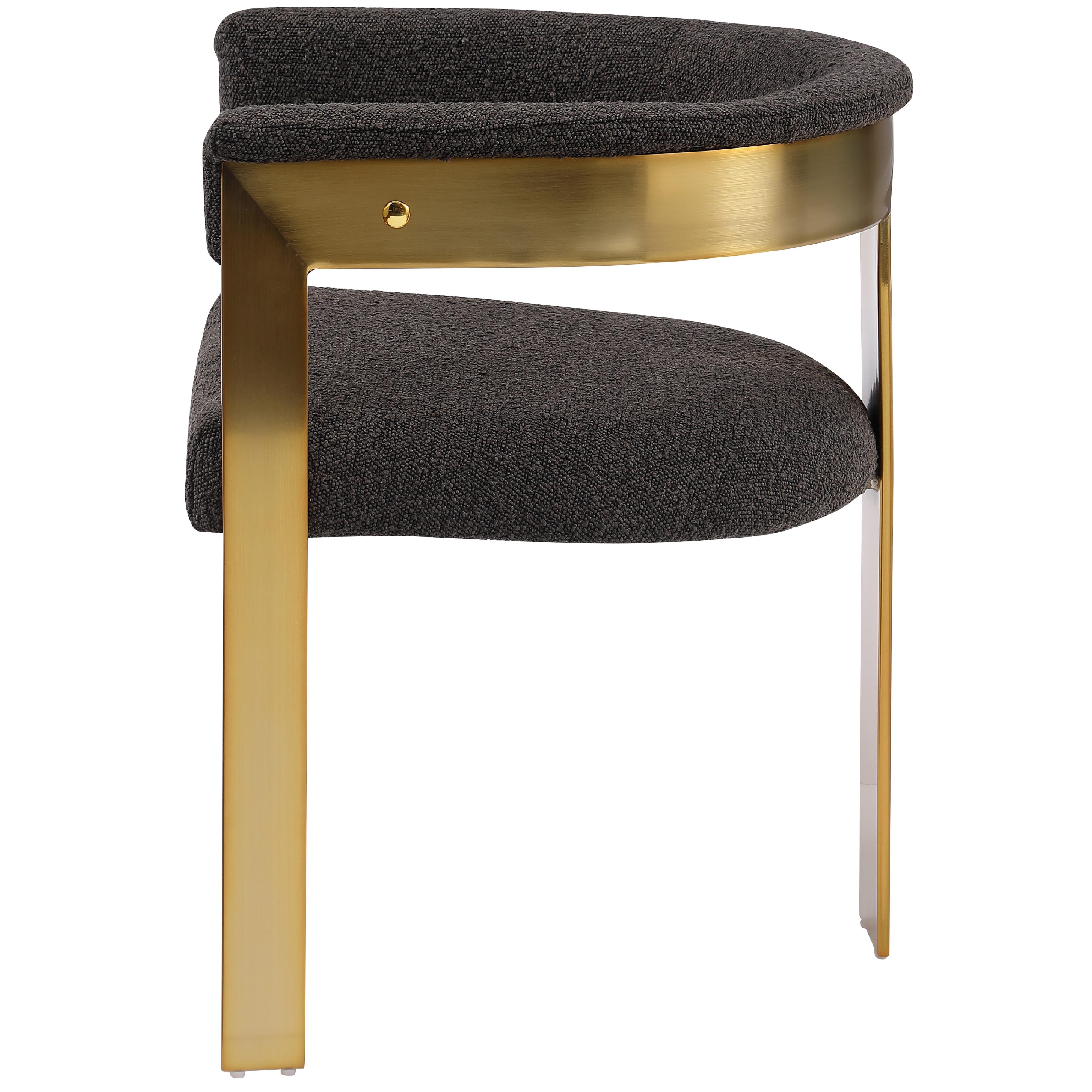 Meridian Romeo Brown Boucle Fabric Dining Chair