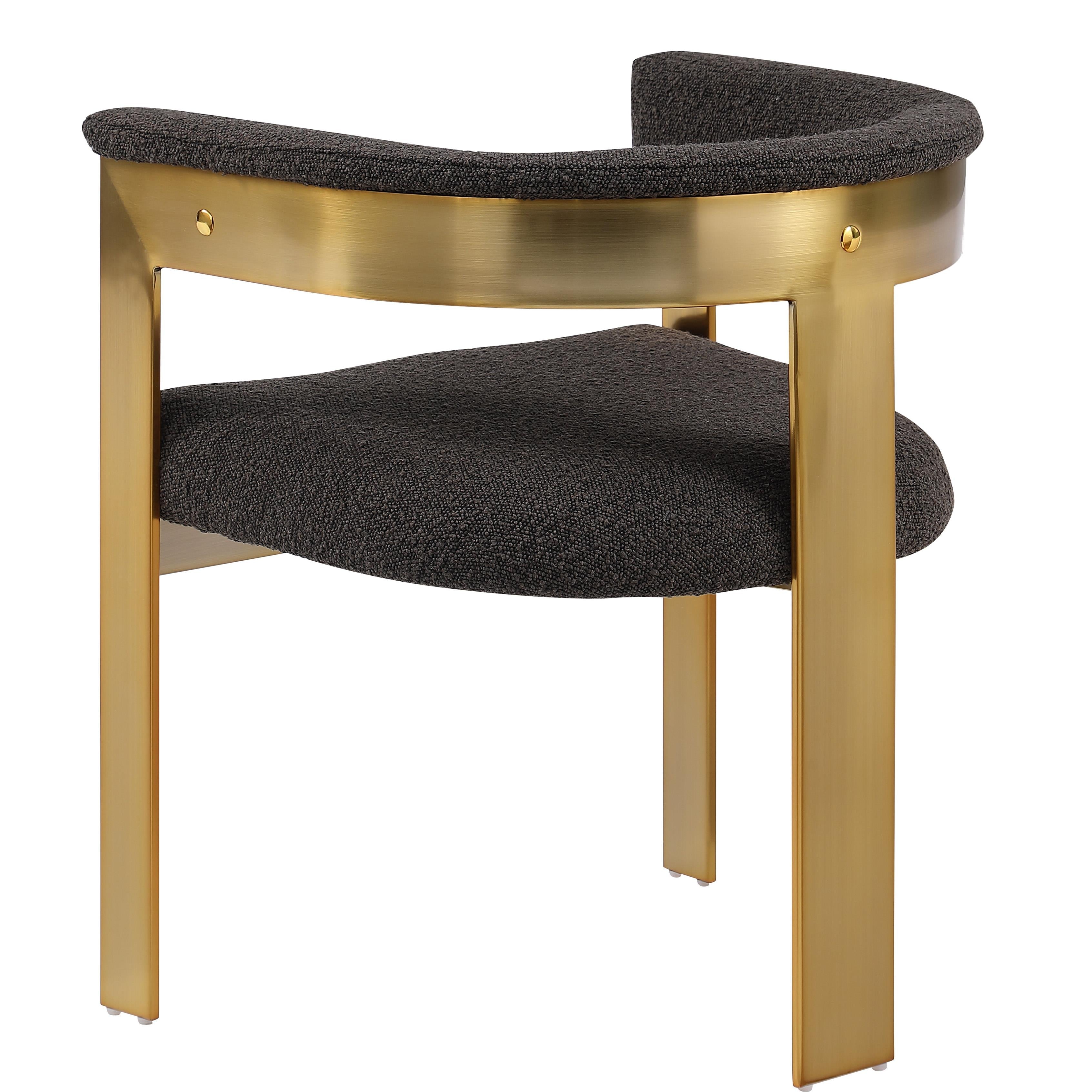 Meridian Romeo Brown Boucle Fabric Dining Chair