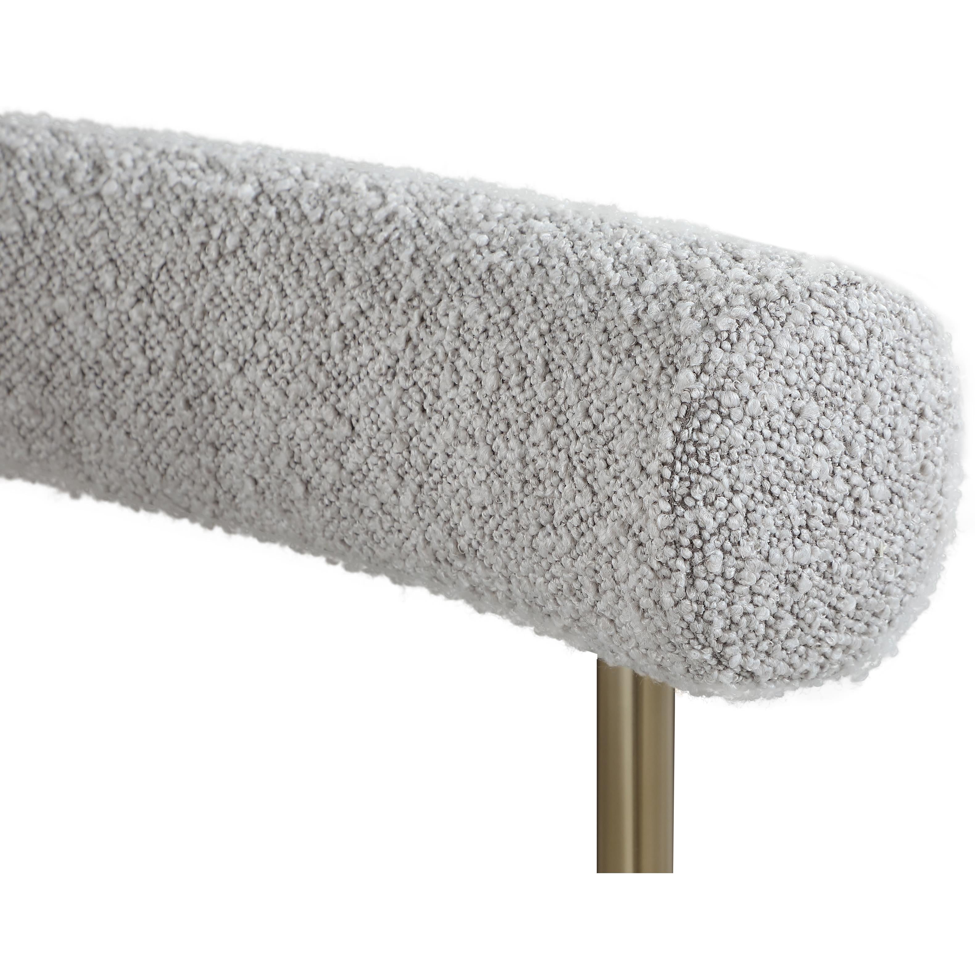 Meridian Blake Taupe Vegan Leather / Boucle Fabric Dining Chair