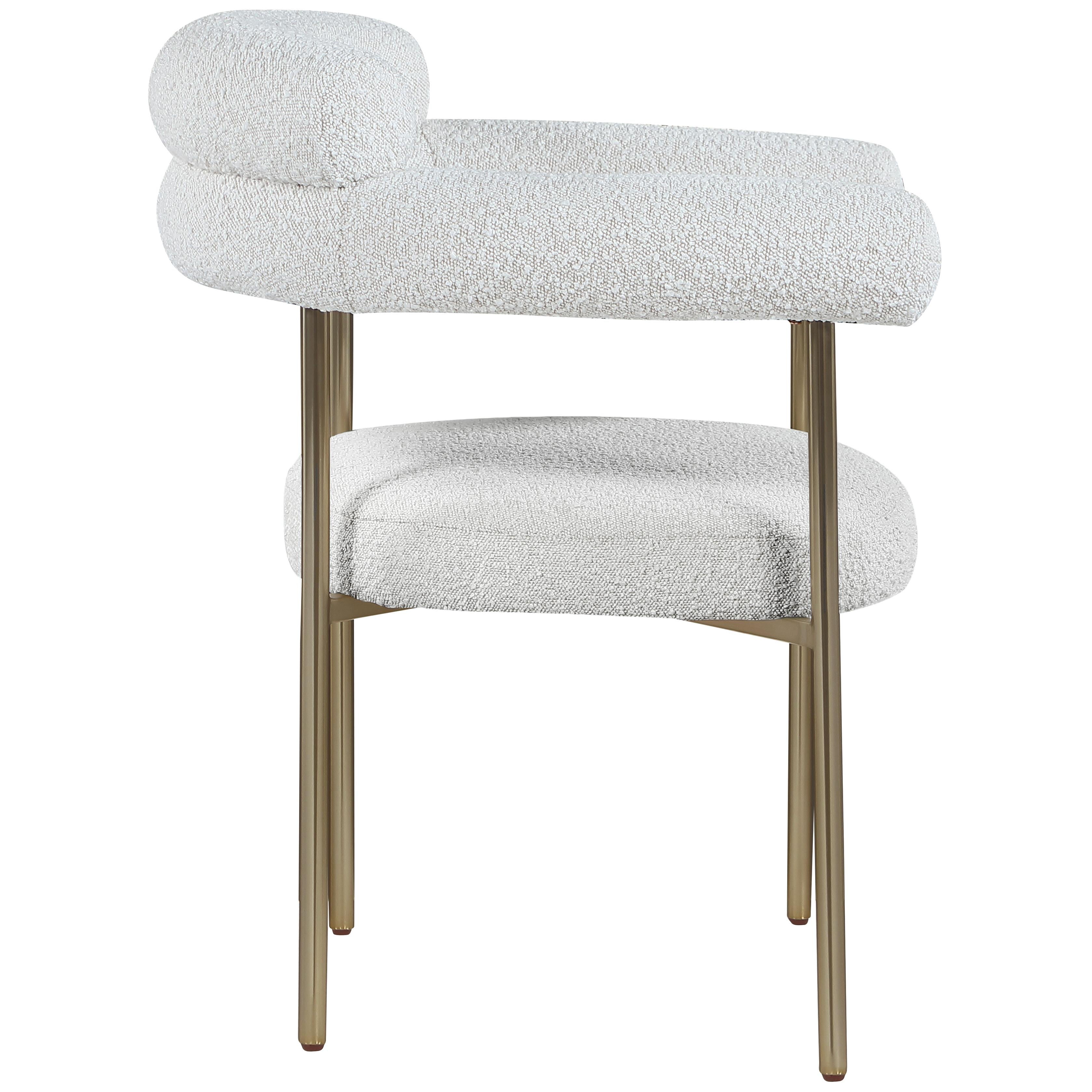 Meridian Blake Cream Boucle Fabric Dining Chair