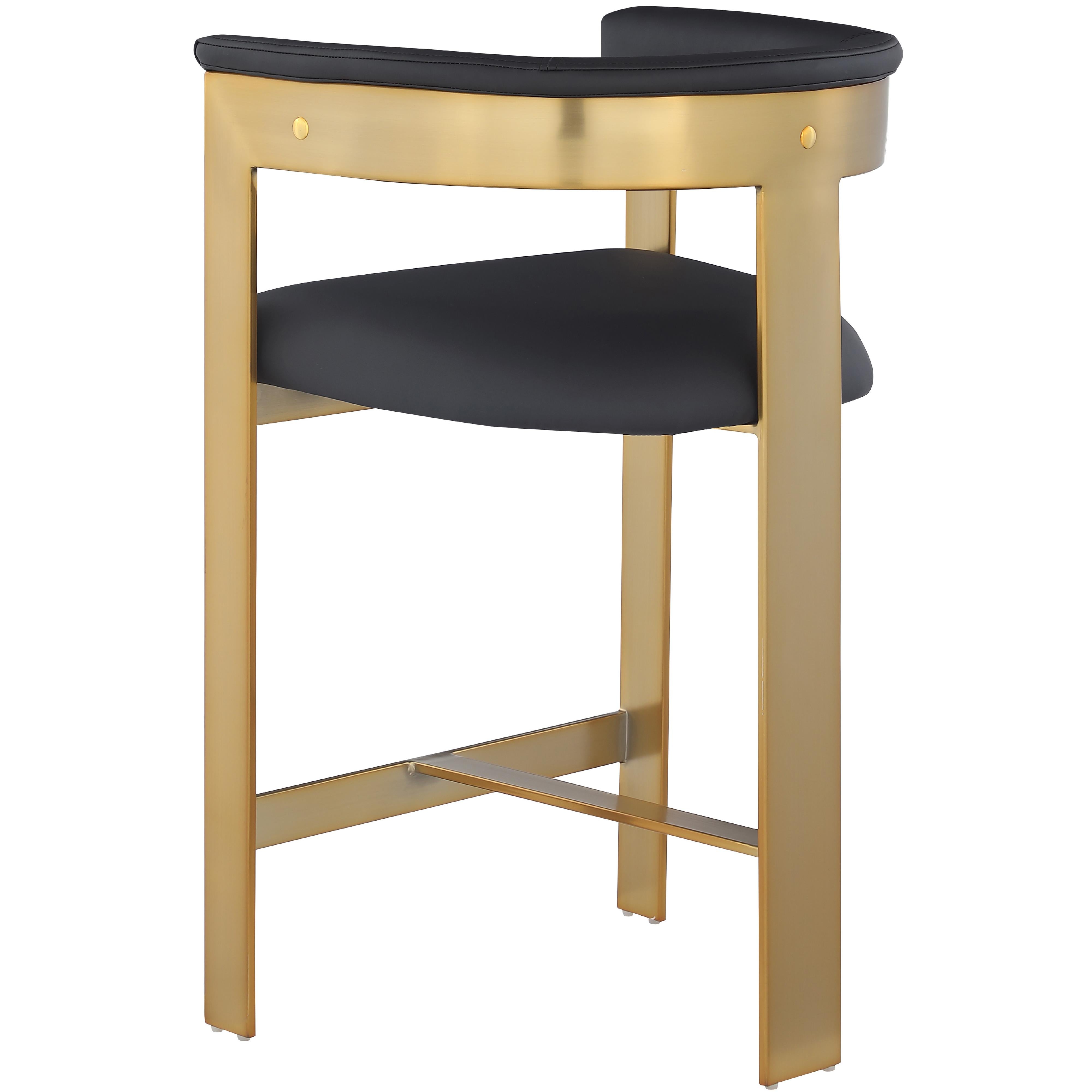 Meridian Romeo Black Vegan Leather Counter Stool
