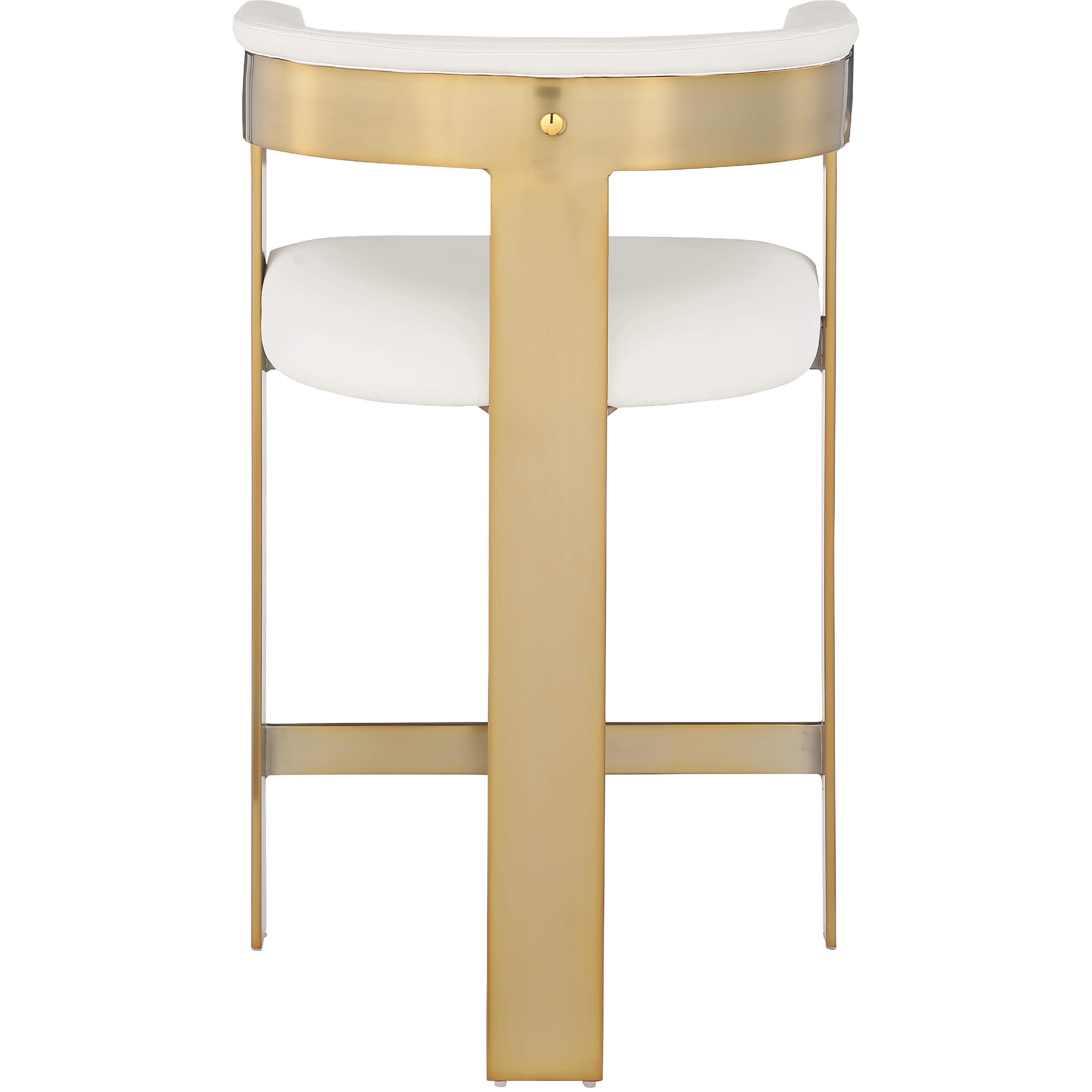 Meridian Romeo Cream Vegan Leather Counter Stool