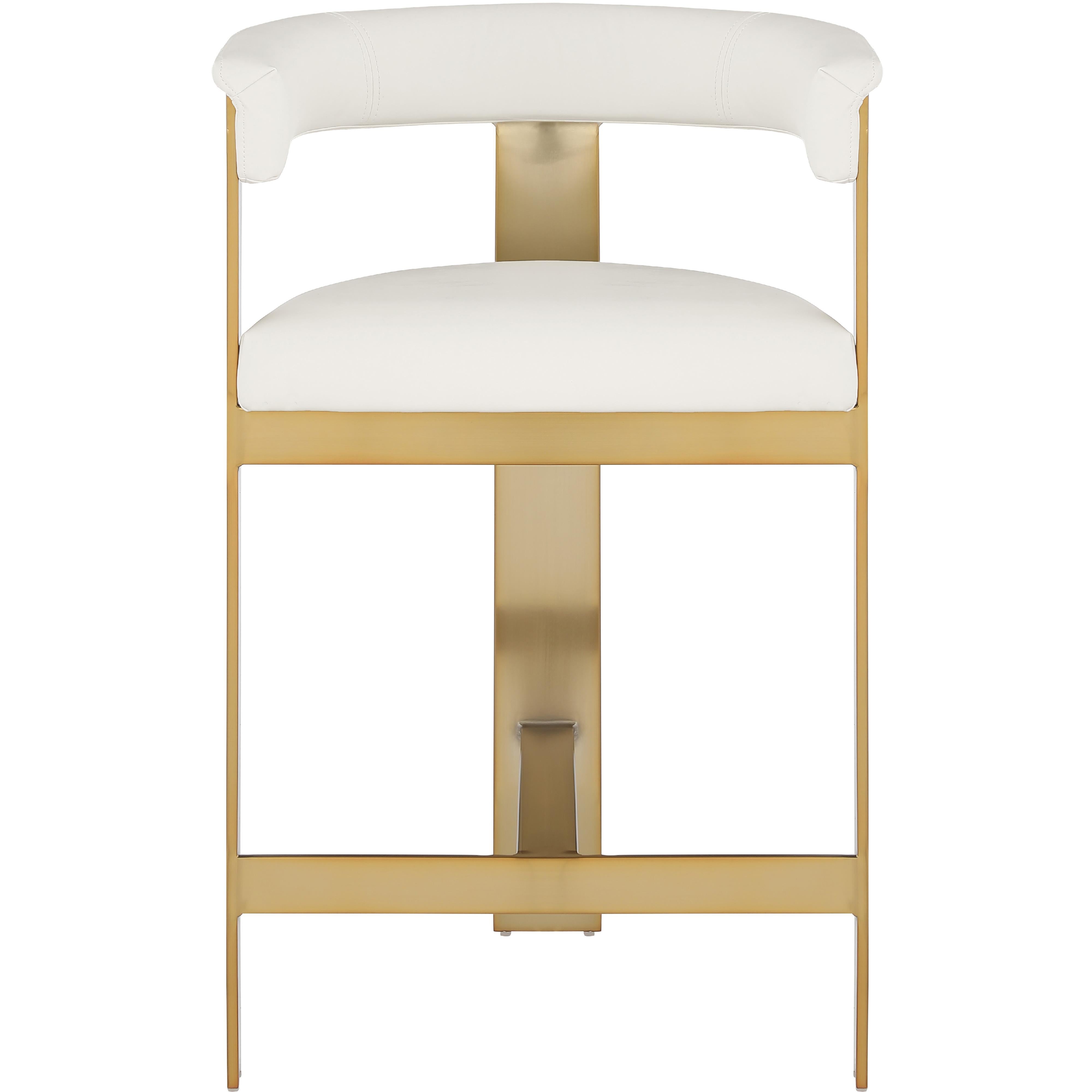 Meridian Romeo Cream Vegan Leather Counter Stool