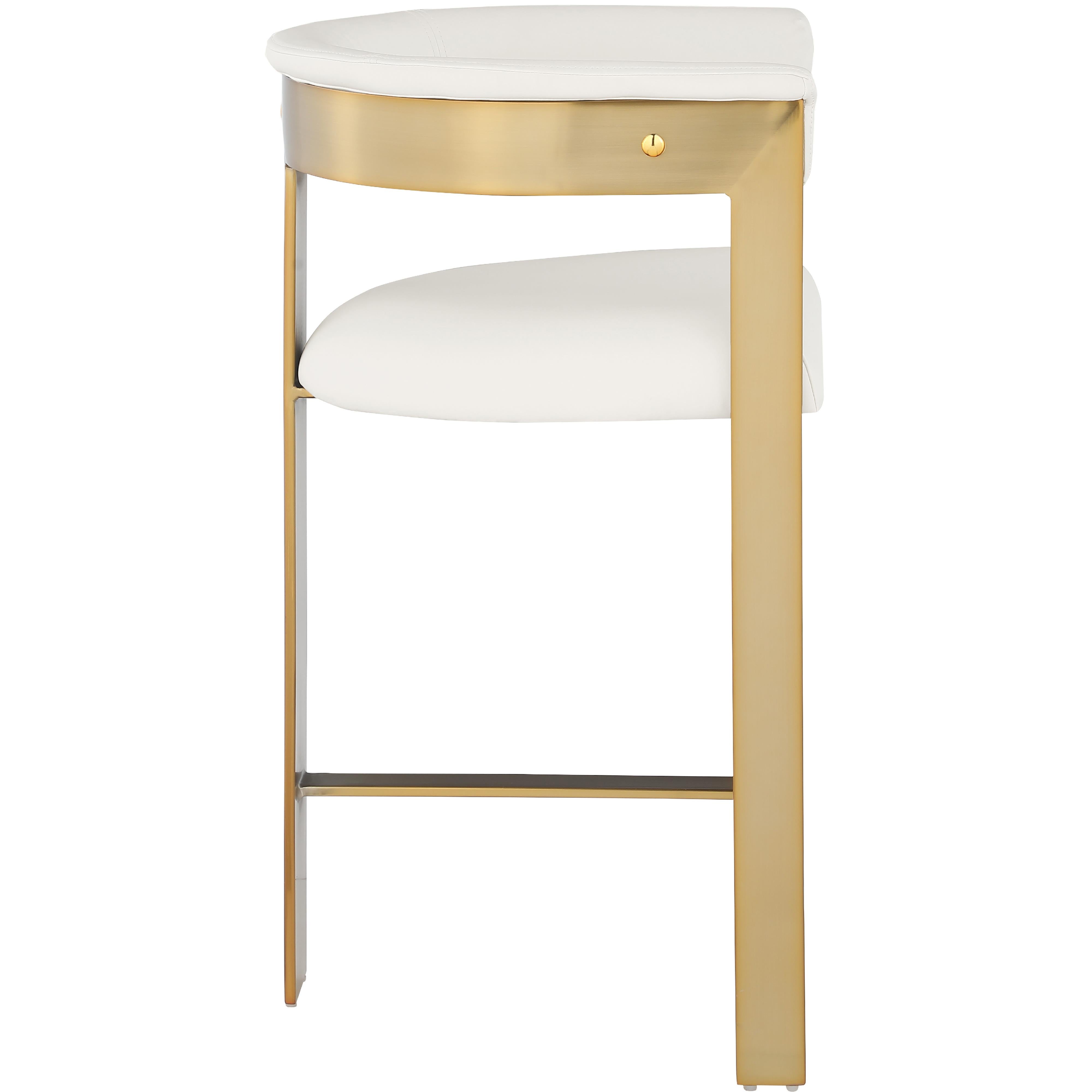 Meridian Romeo Cream Vegan Leather Counter Stool