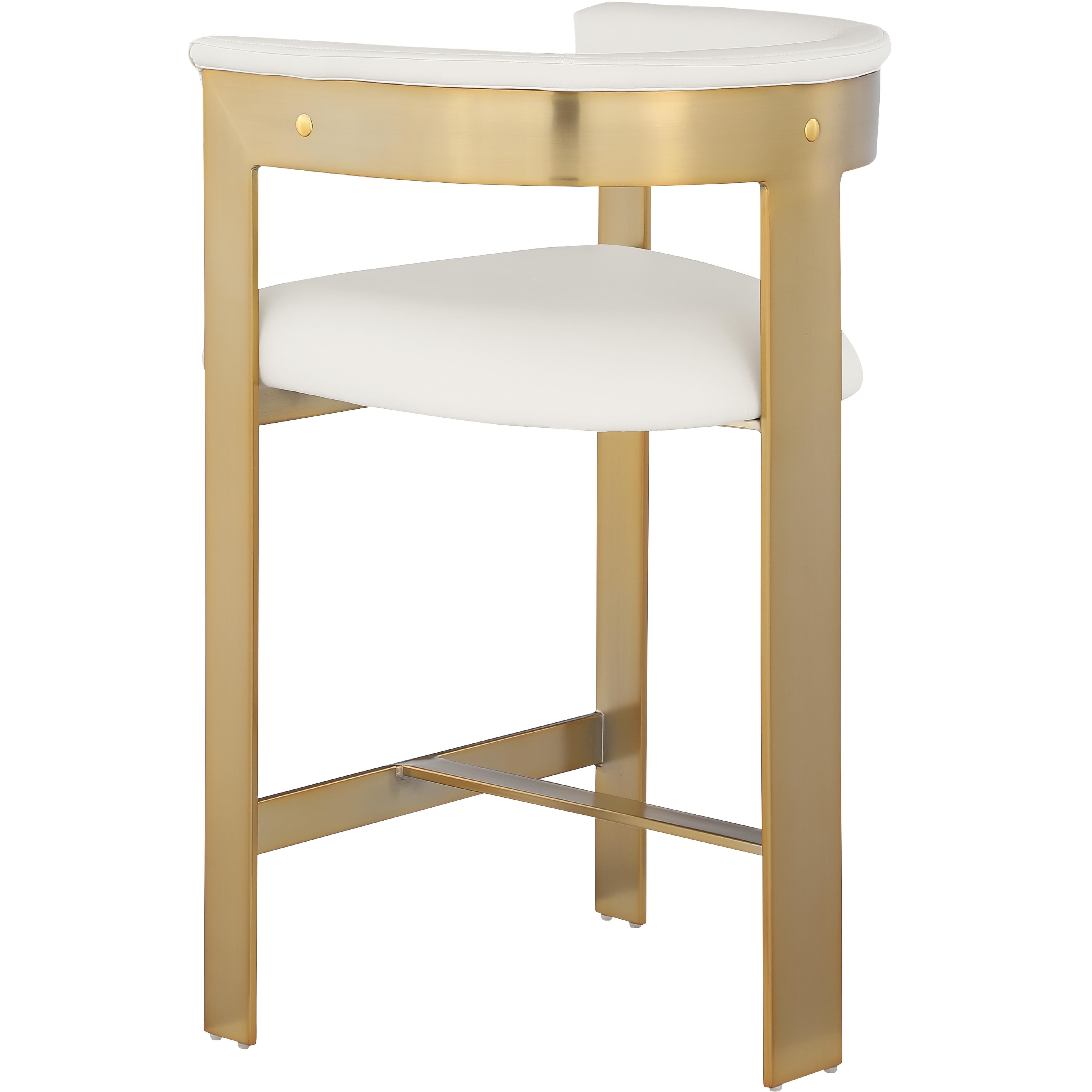 Meridian Romeo Cream Vegan Leather Counter Stool