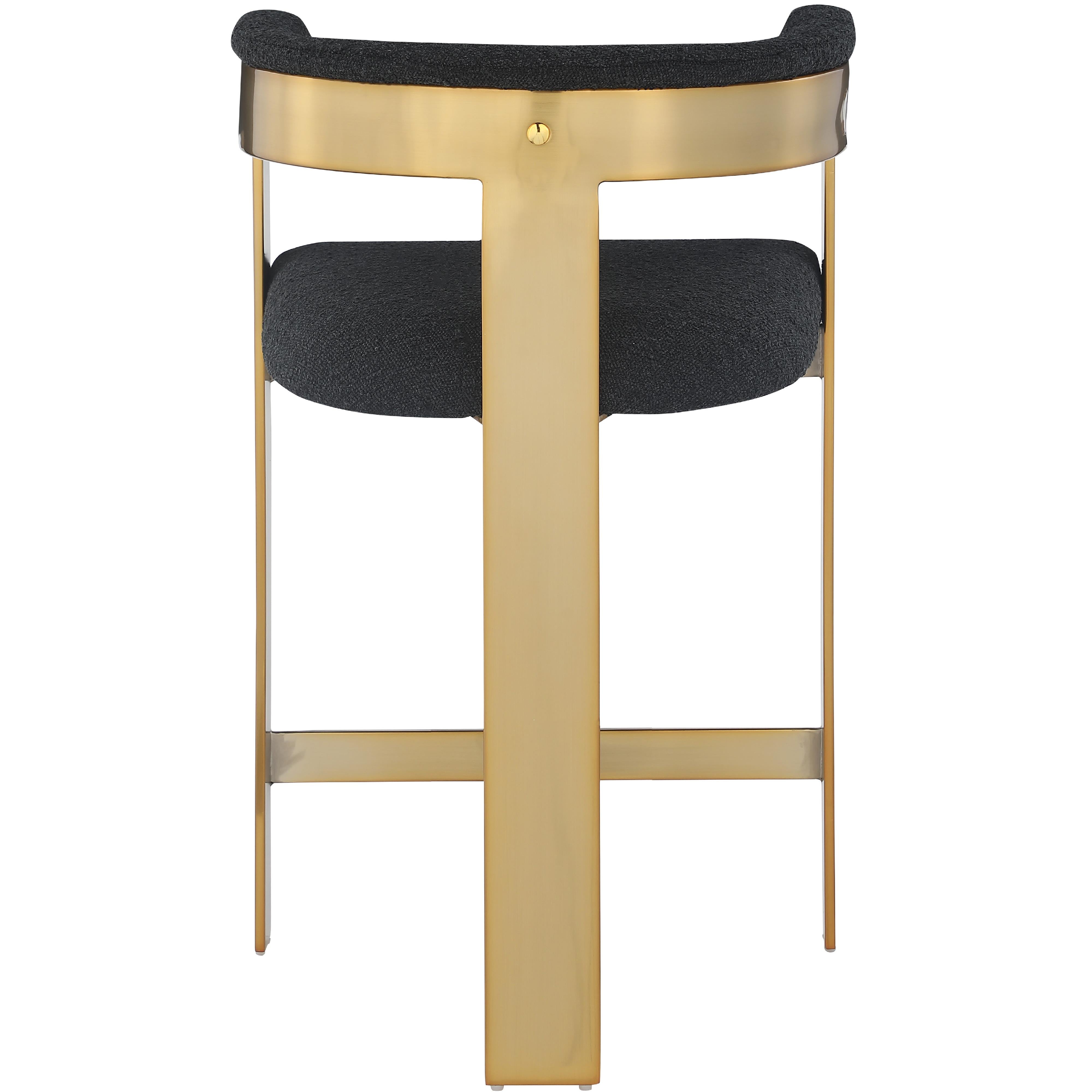 Meridian Romeo Black Boucle Fabric Counter Stool