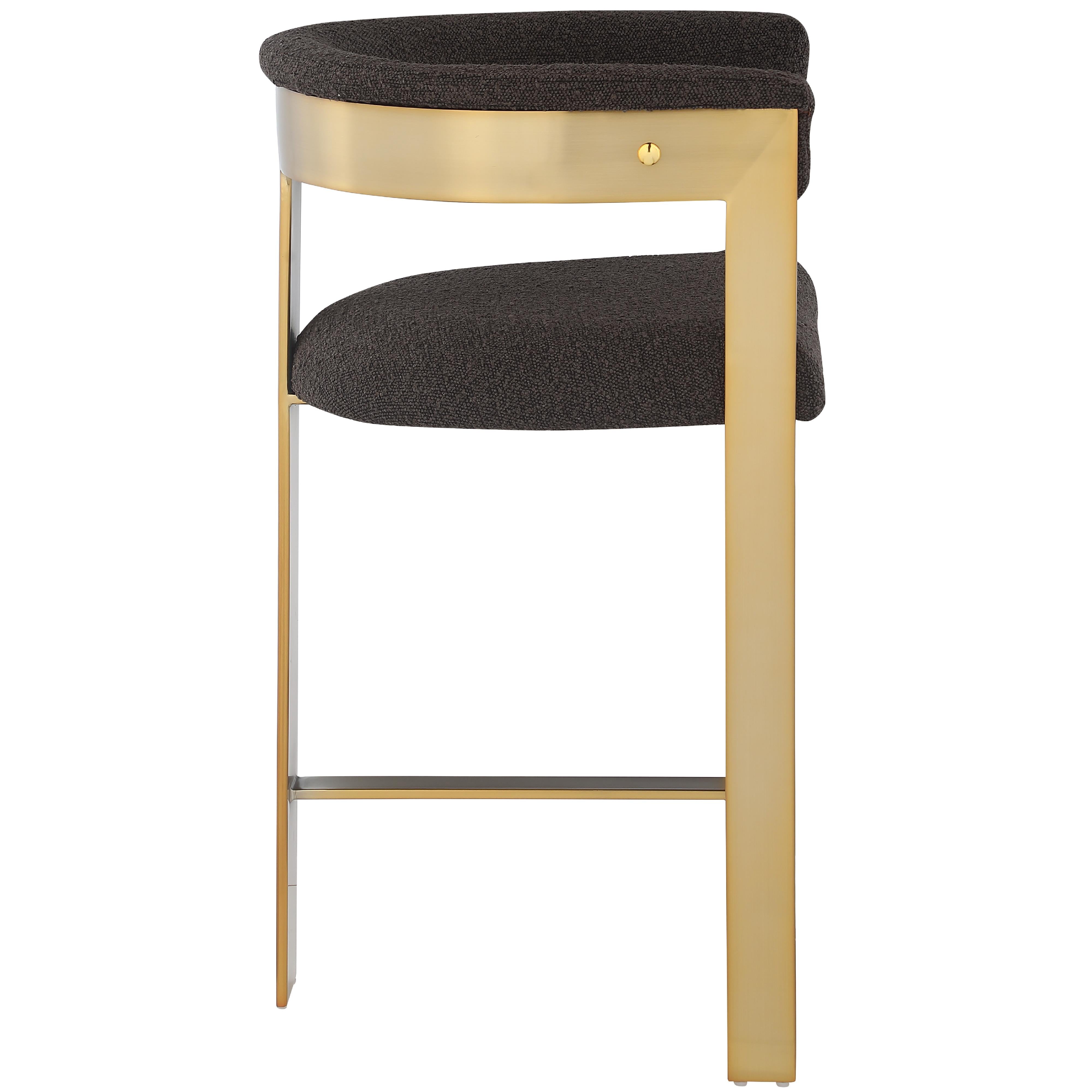 Meridian Romeo Brown Boucle Fabric Counter Stool