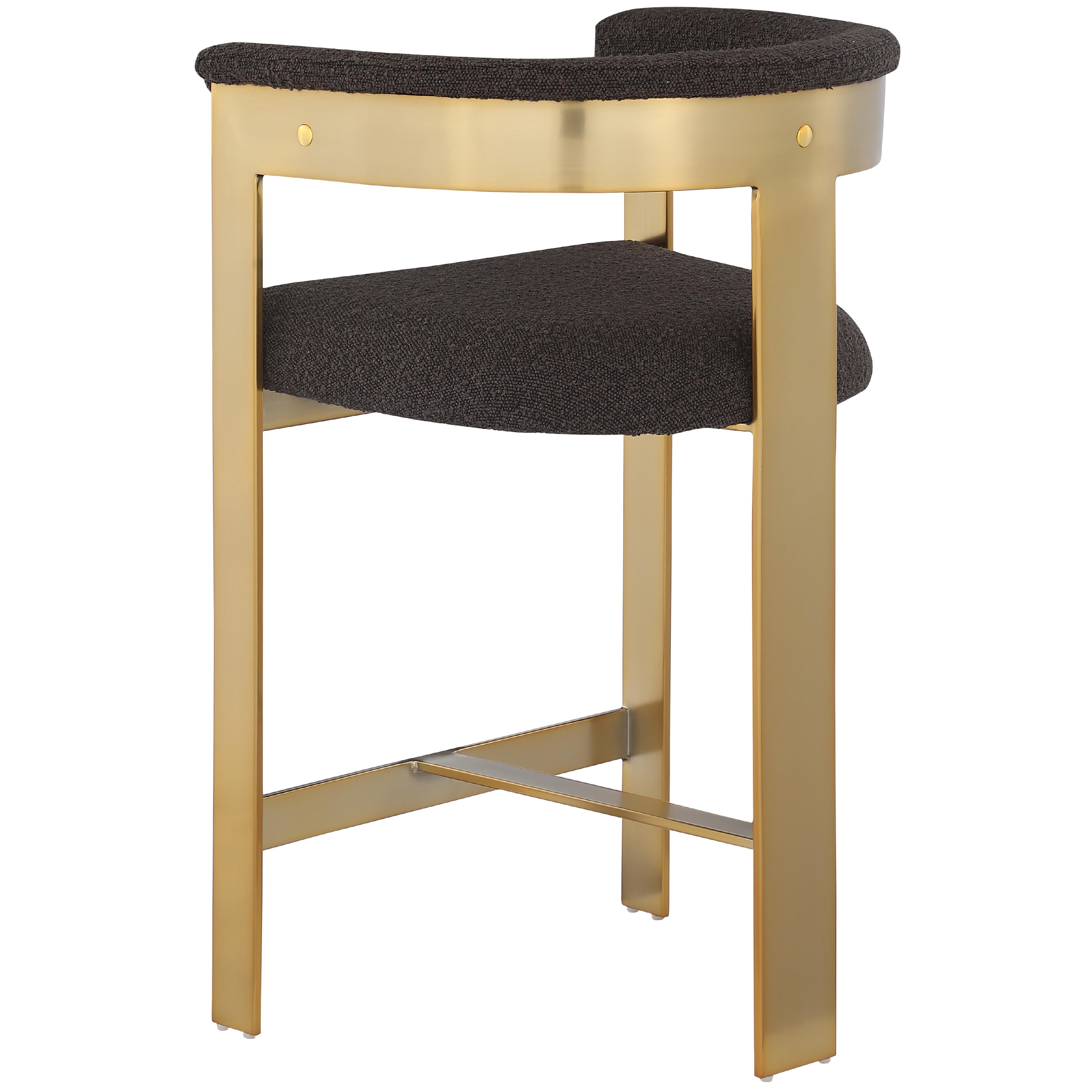 Meridian Romeo Brown Boucle Fabric Counter Stool