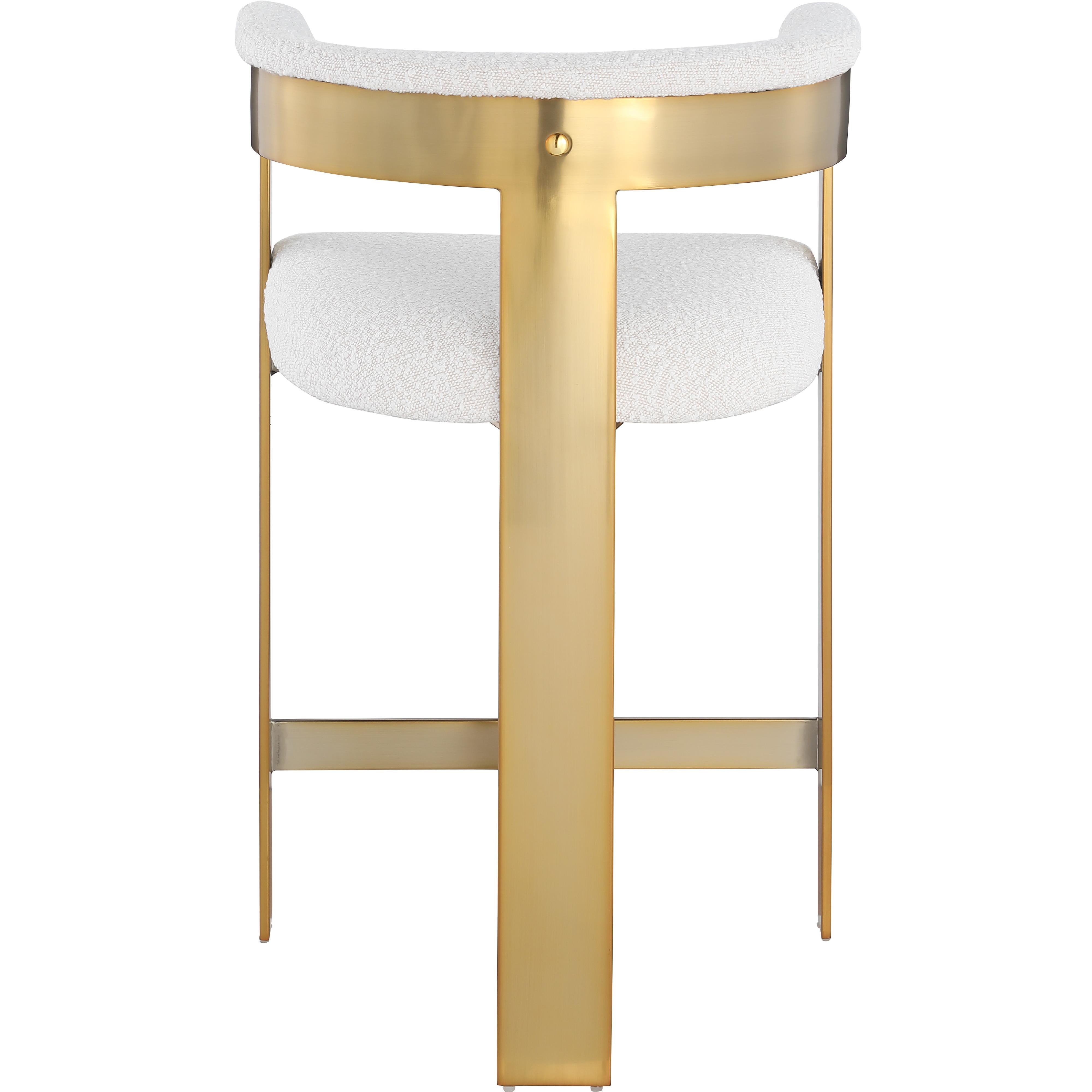 Meridian Romeo Cream Boucle Fabric Counter Stool