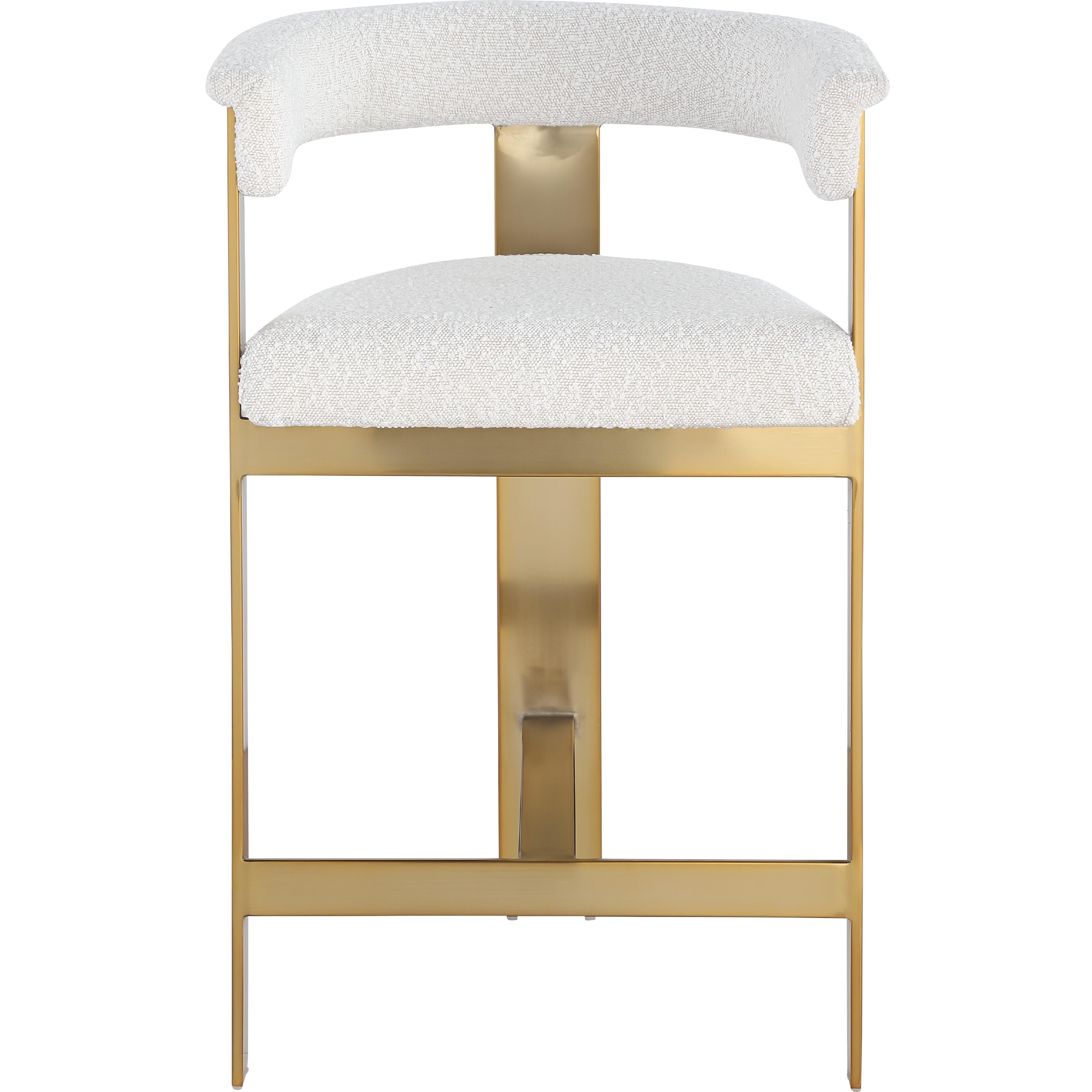 Meridian Romeo Cream Boucle Fabric Counter Stool