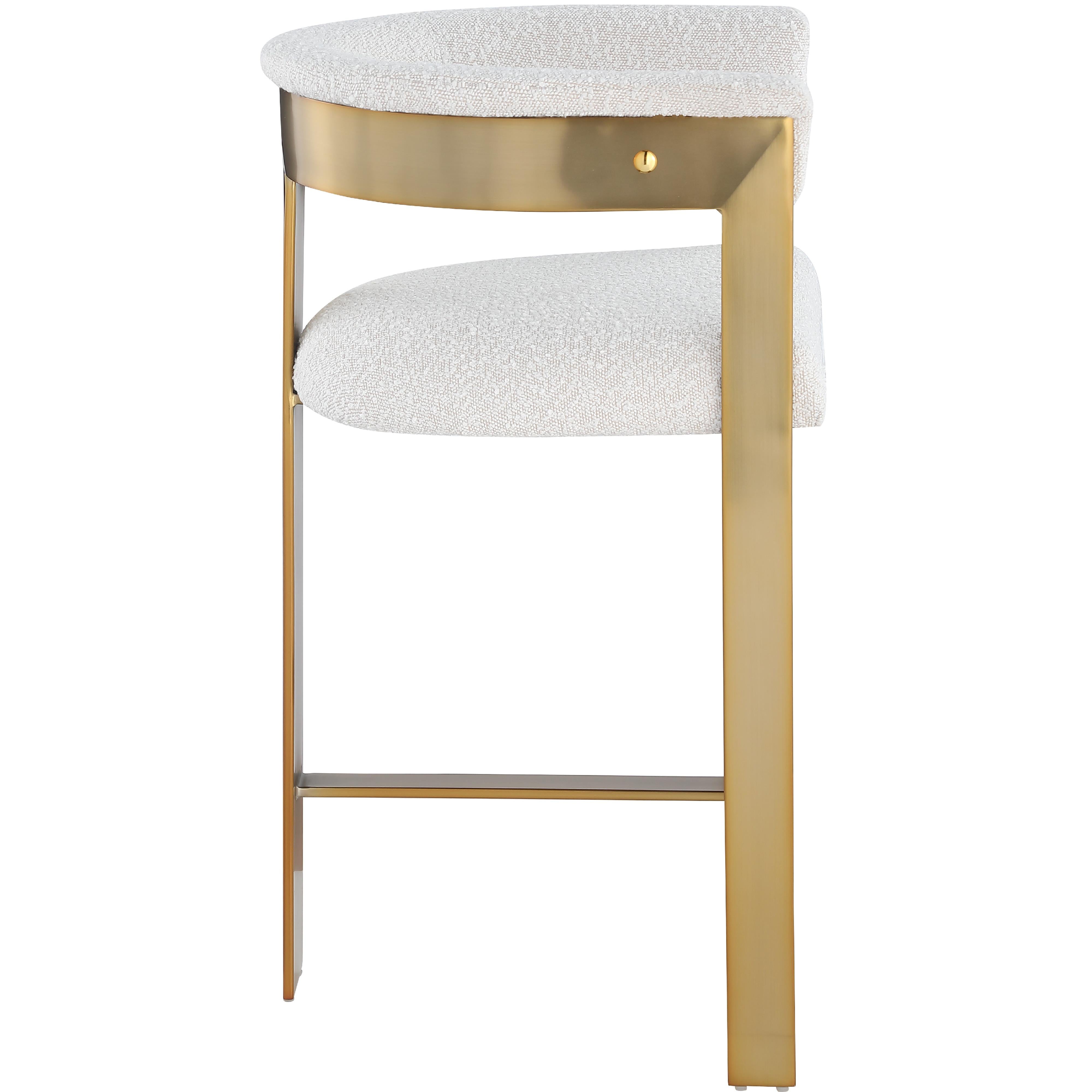 Meridian Romeo Cream Boucle Fabric Counter Stool
