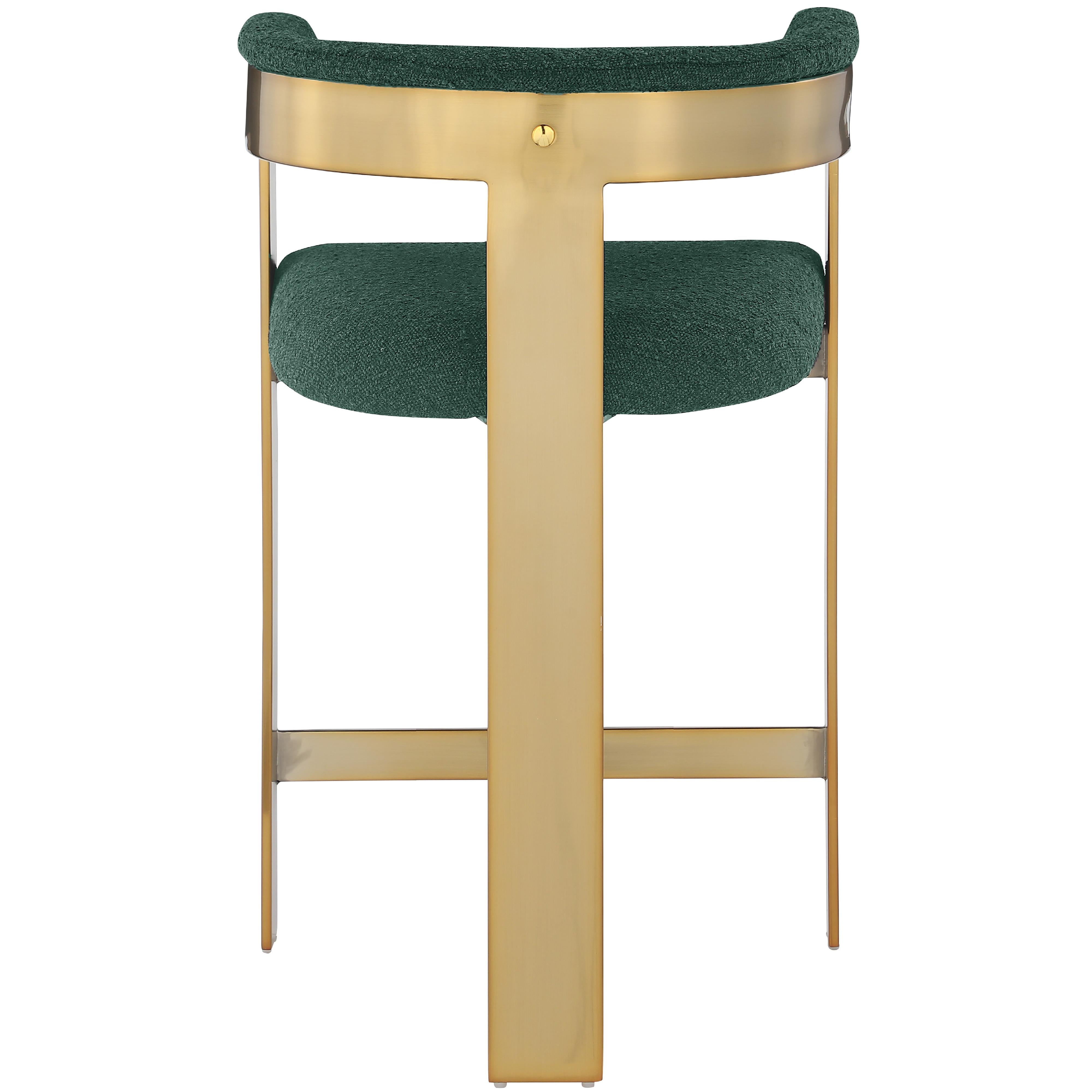 Meridian Romeo Green Boucle Fabric Counter Stool