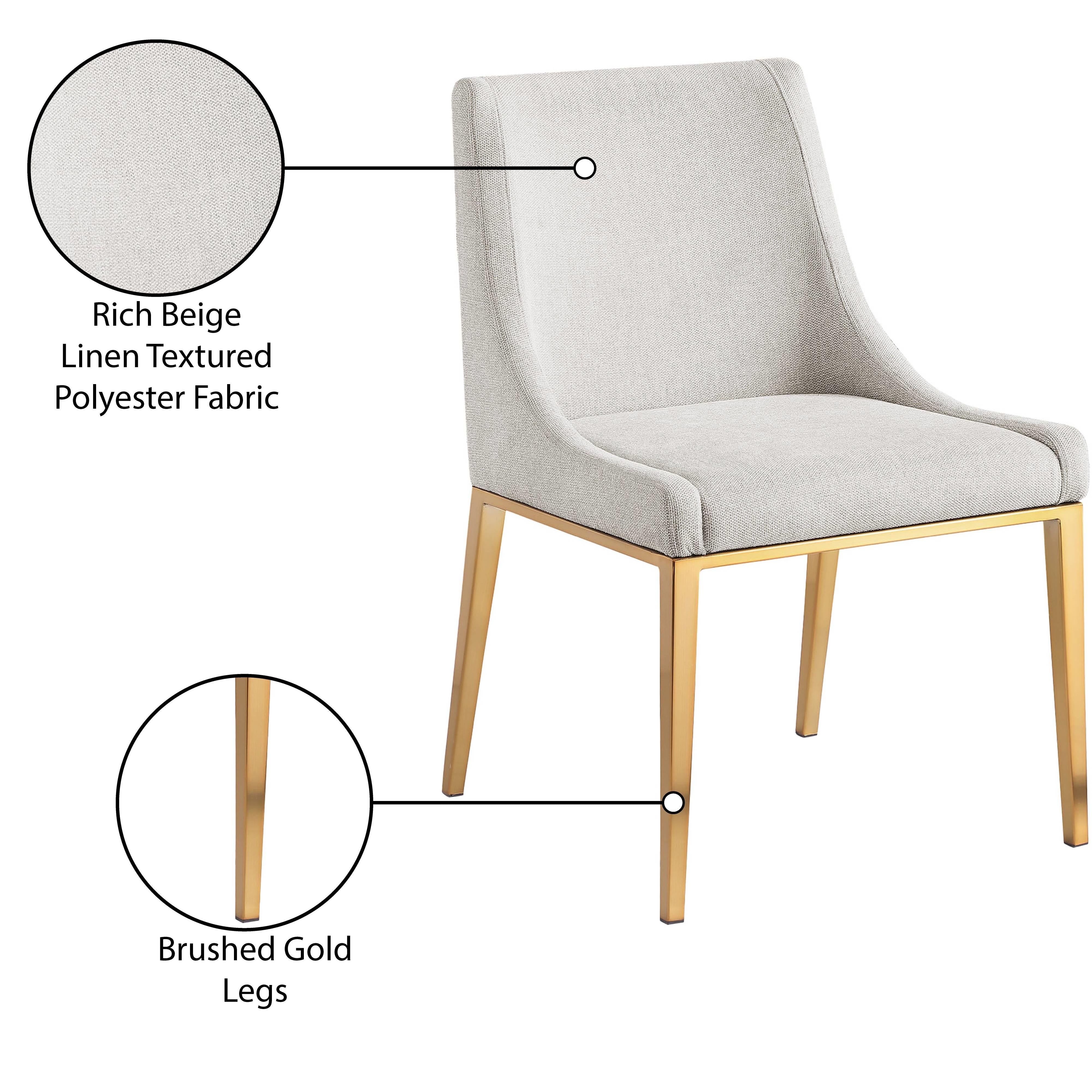 Meridian Haines Beige Polyester Fabric Dining Chair