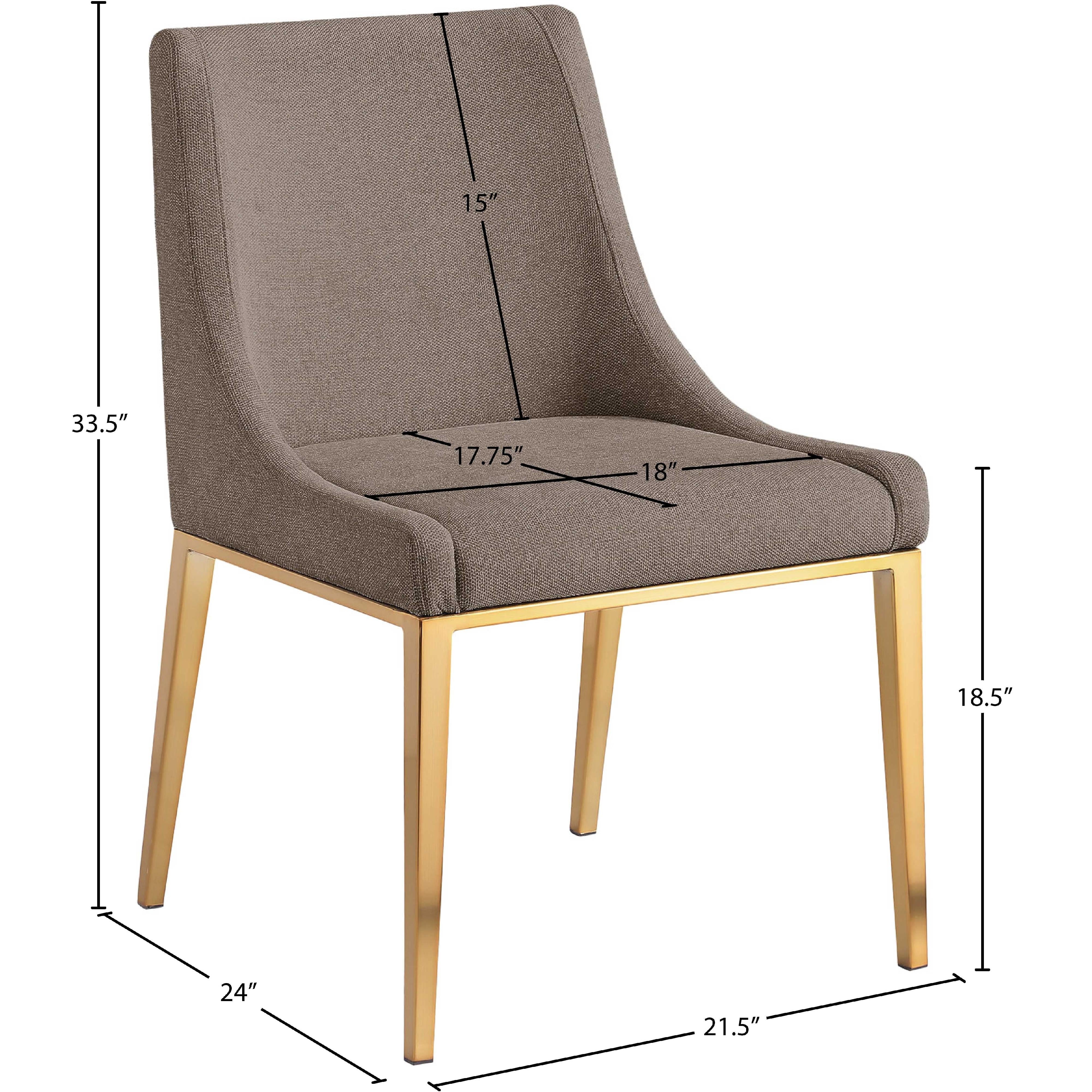 Meridian Haines Brown Polyester Fabric Dining Chair