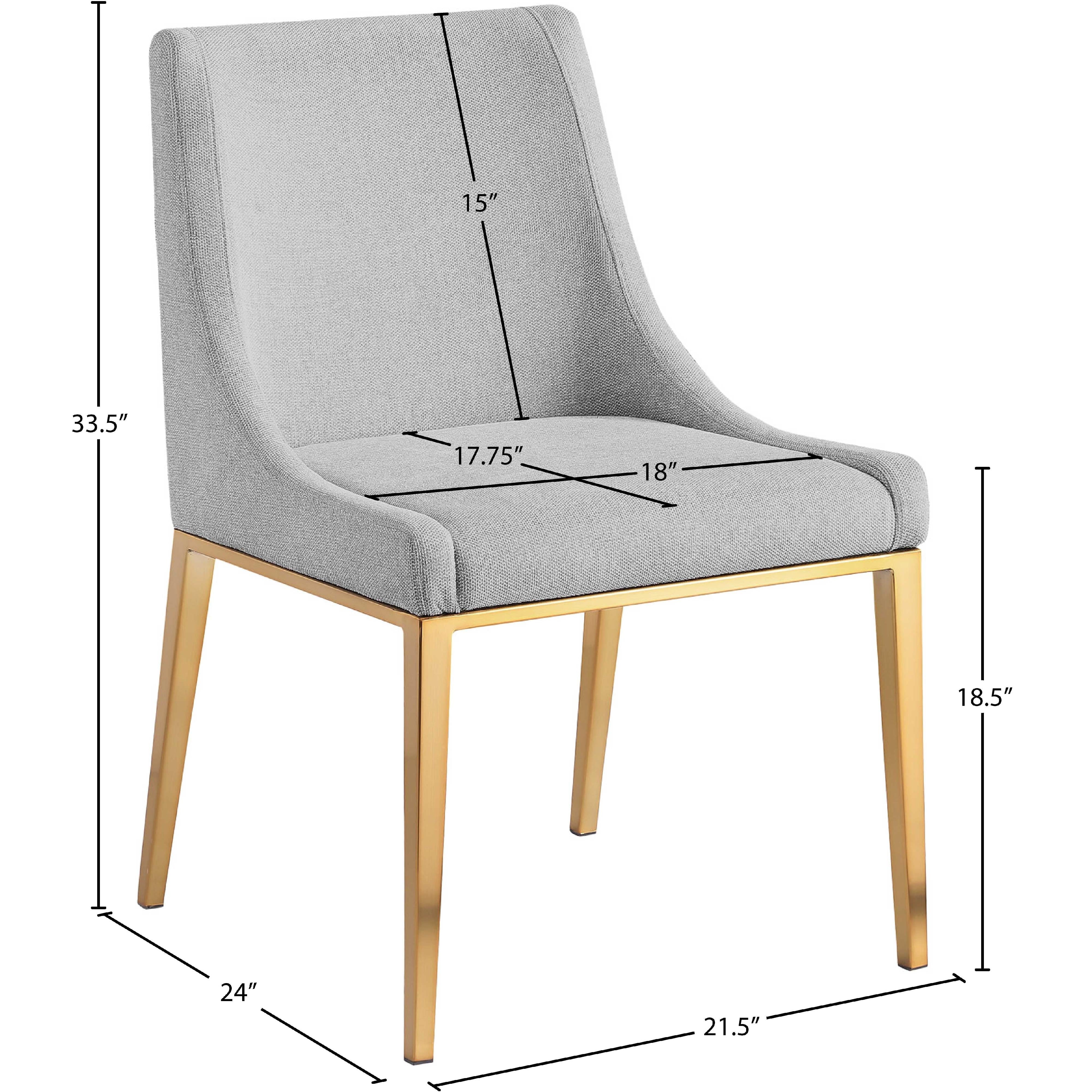 Meridian Haines Grey Polyester Fabric Dining Chair