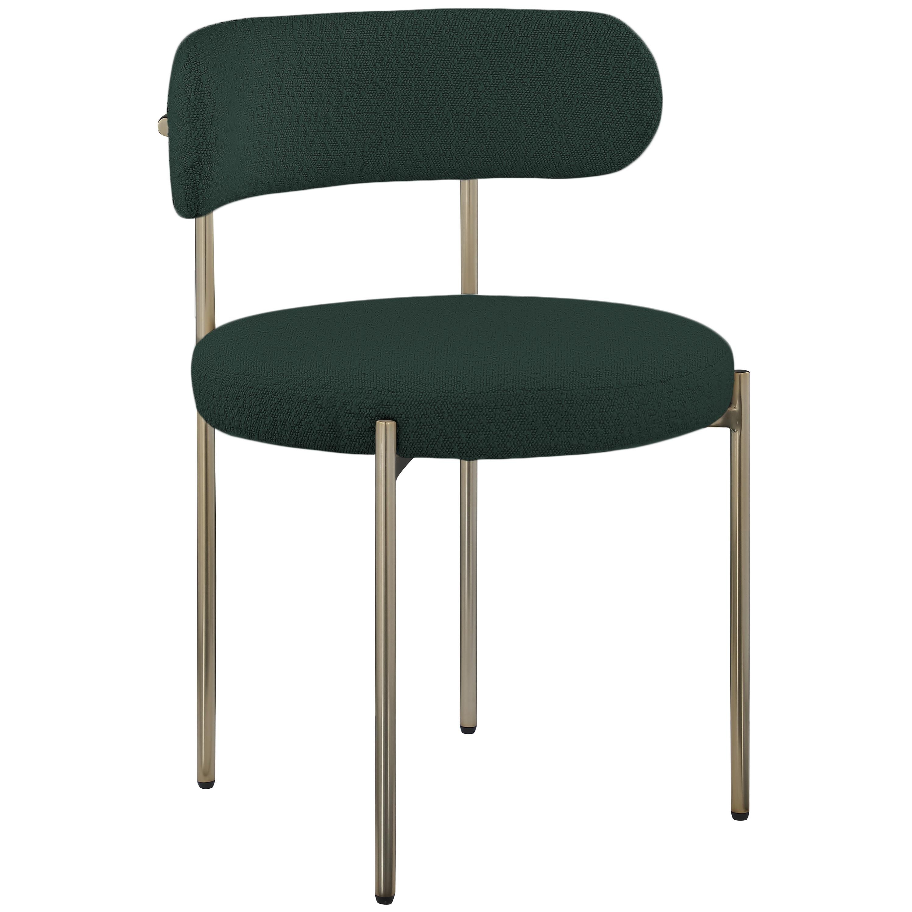 Meridian Beacon Green Boucle Fabric Dining Chair