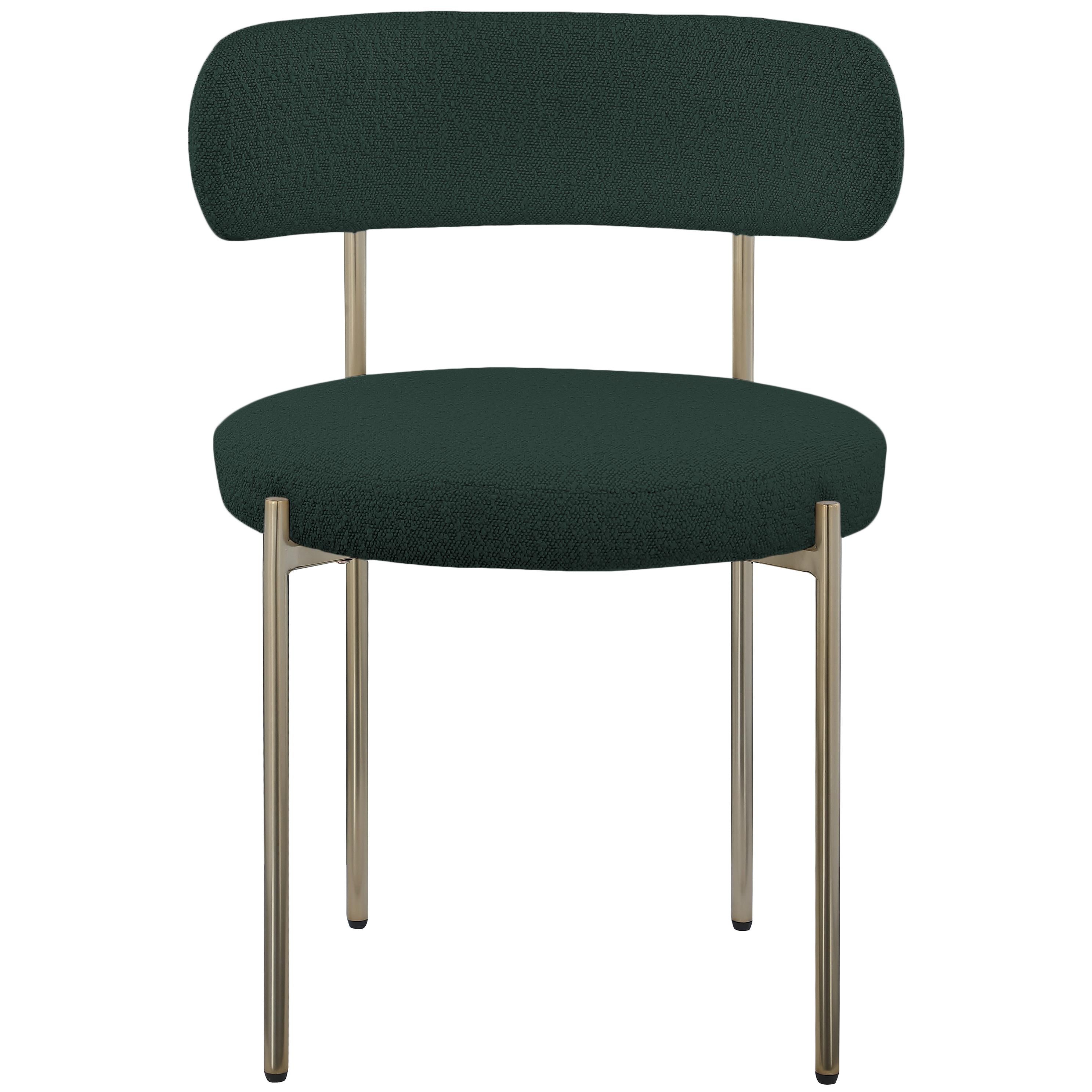 Meridian Beacon Green Boucle Fabric Dining Chair
