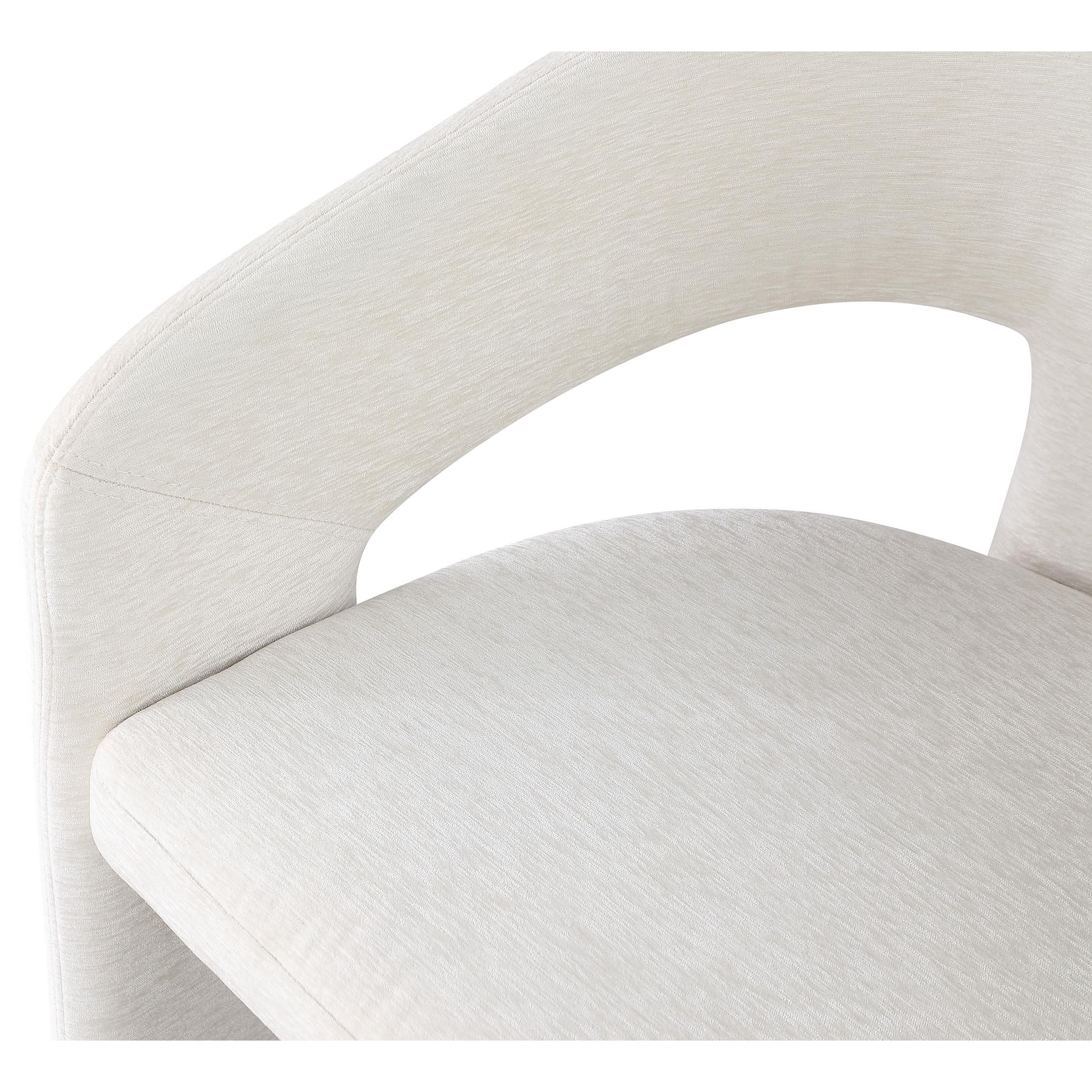 Meridian Rendition Cream Plush Fabric Dining Chair