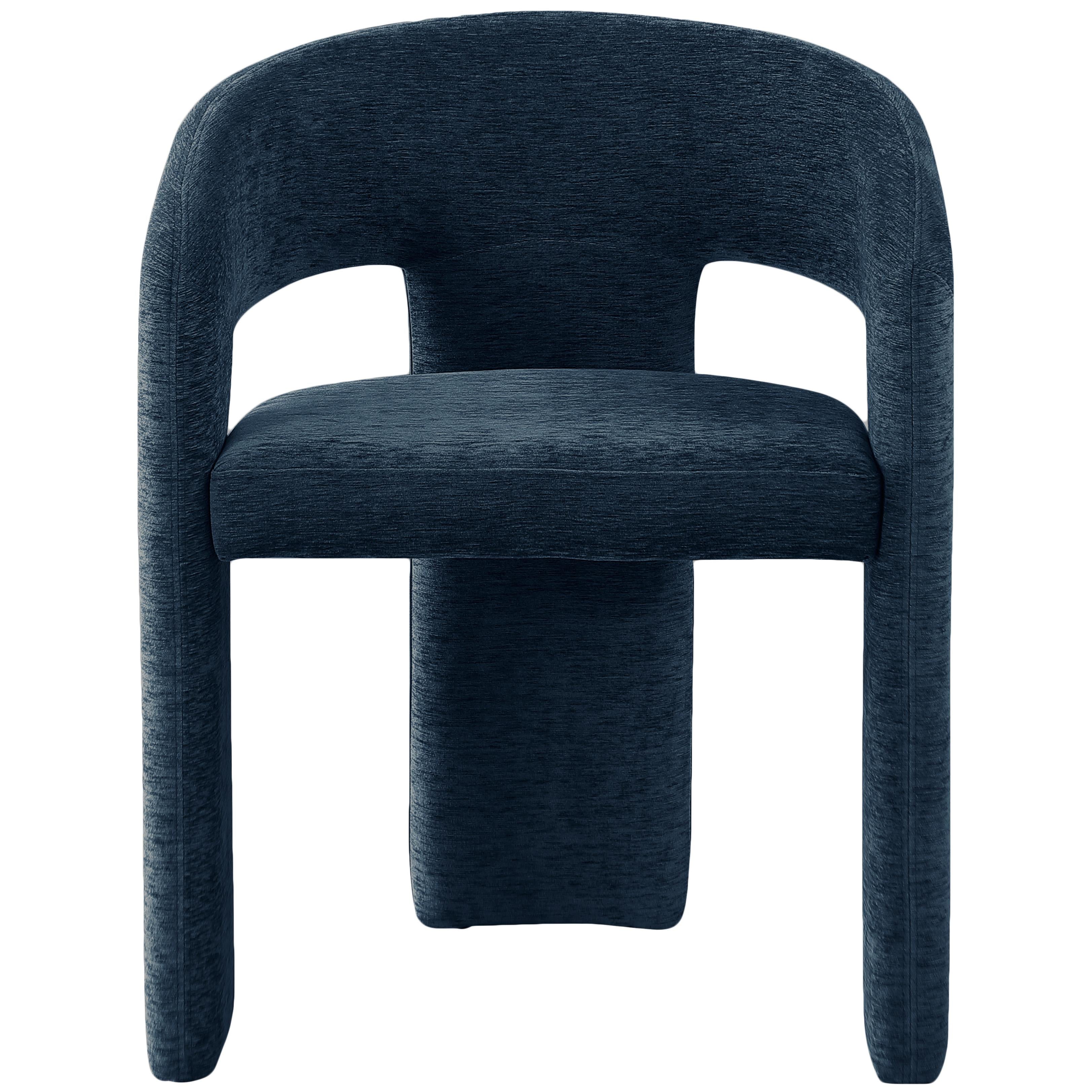 Meridian Rendition Navy Plush Fabric Dining Chair