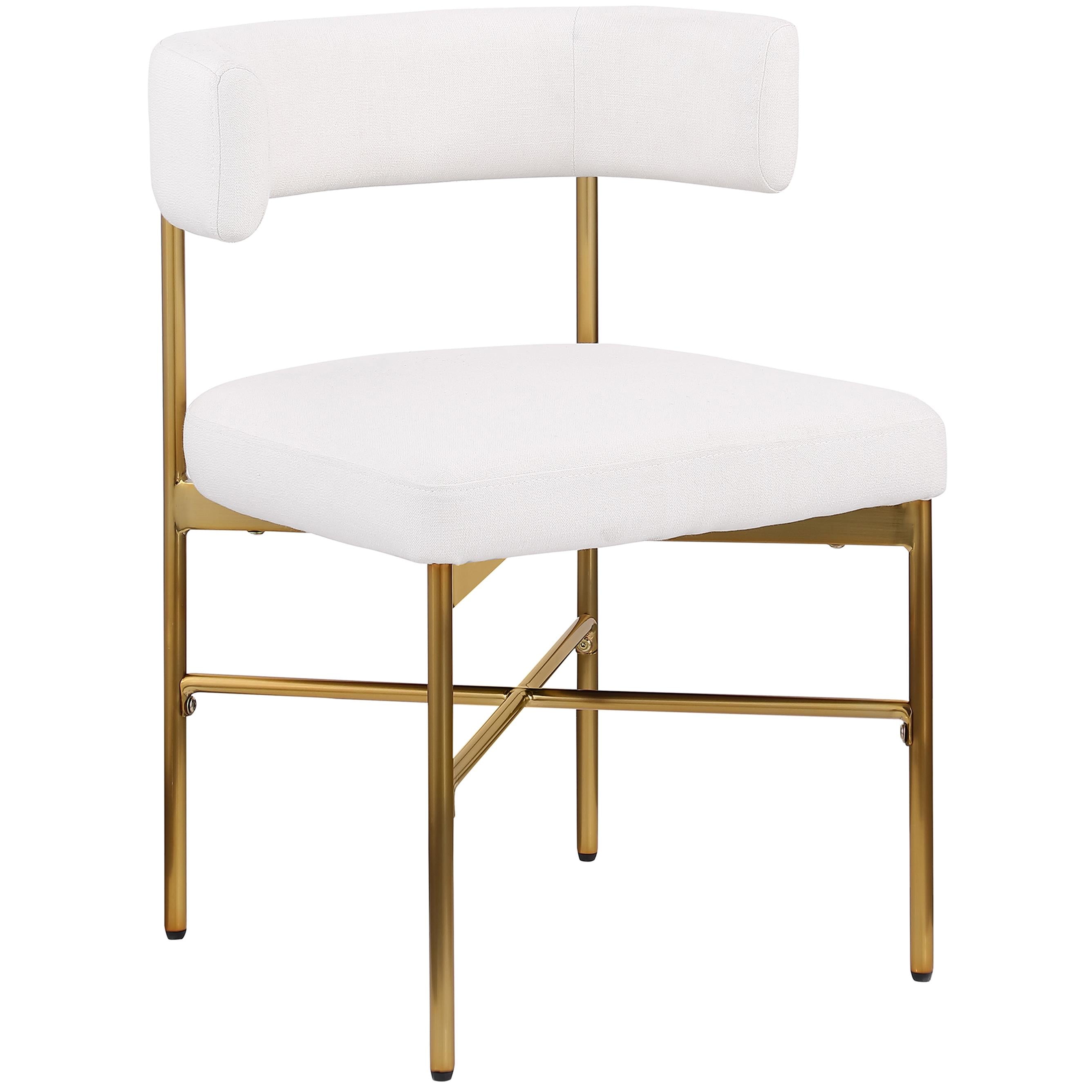 Meridian Rivage Cream Durable Linen Textured Fabric Dining Chair