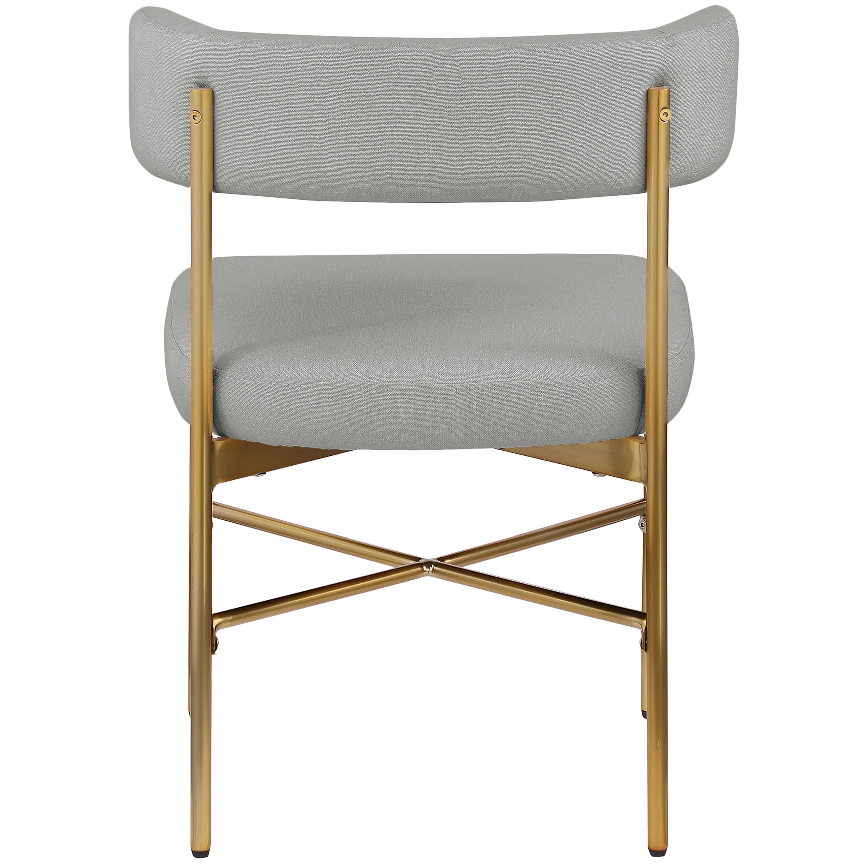 Meridian Rivage Light Grey Durable Linen Textured Fabric Dining Chair