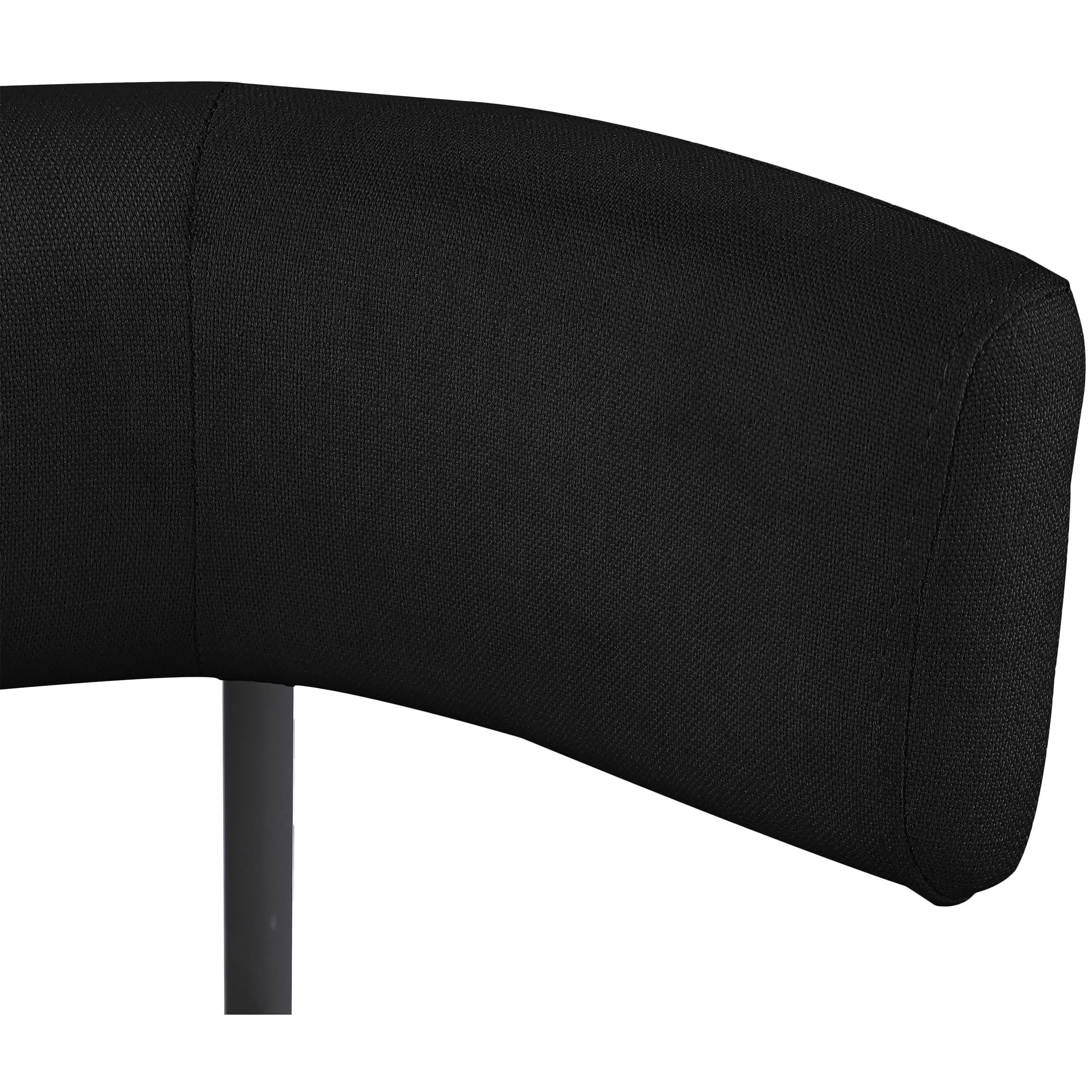 Meridian Rivage Black Durable Linen Textured Fabric Dining Chair