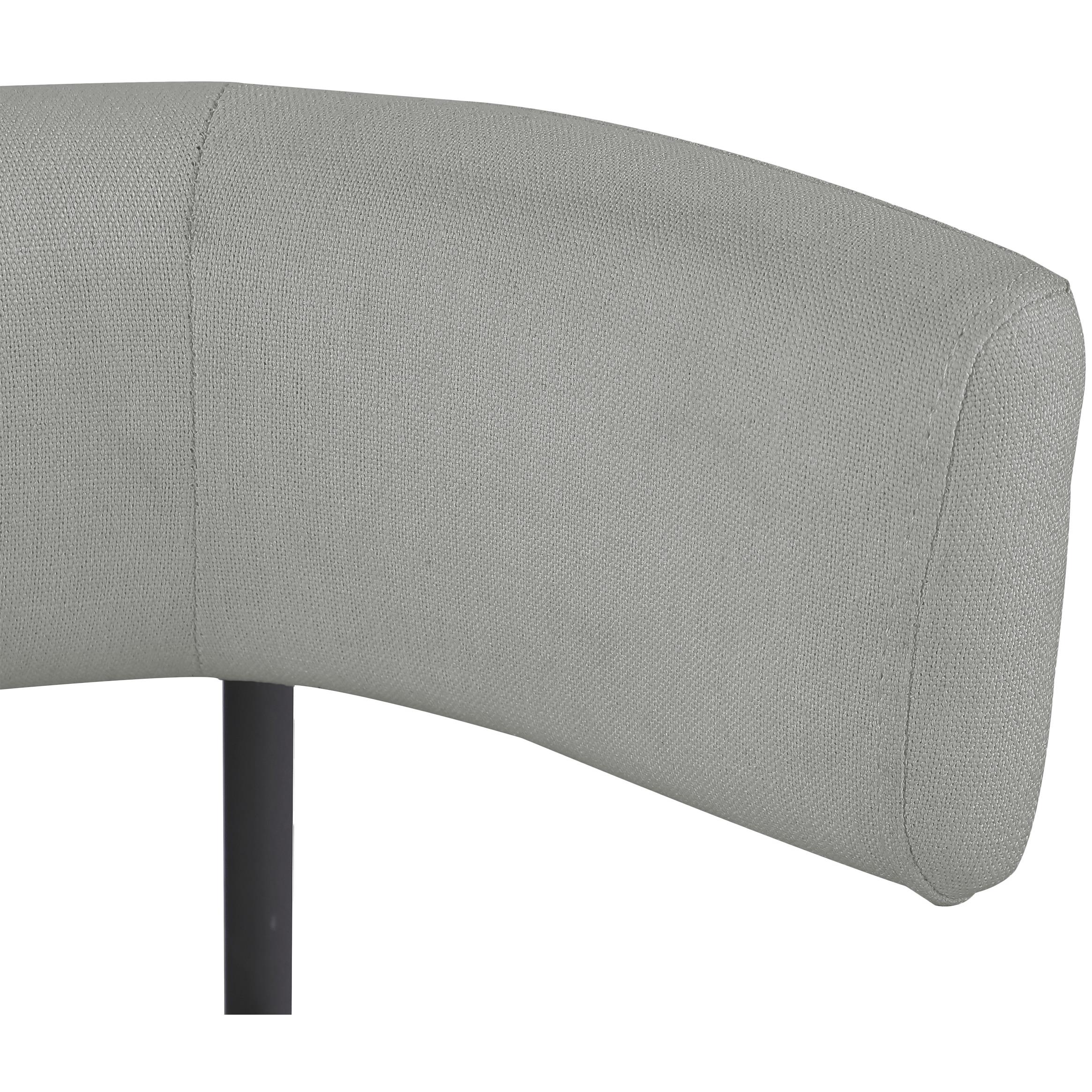 Meridian Rivage Light Grey Durable Linen Textured Fabric Dining Chair