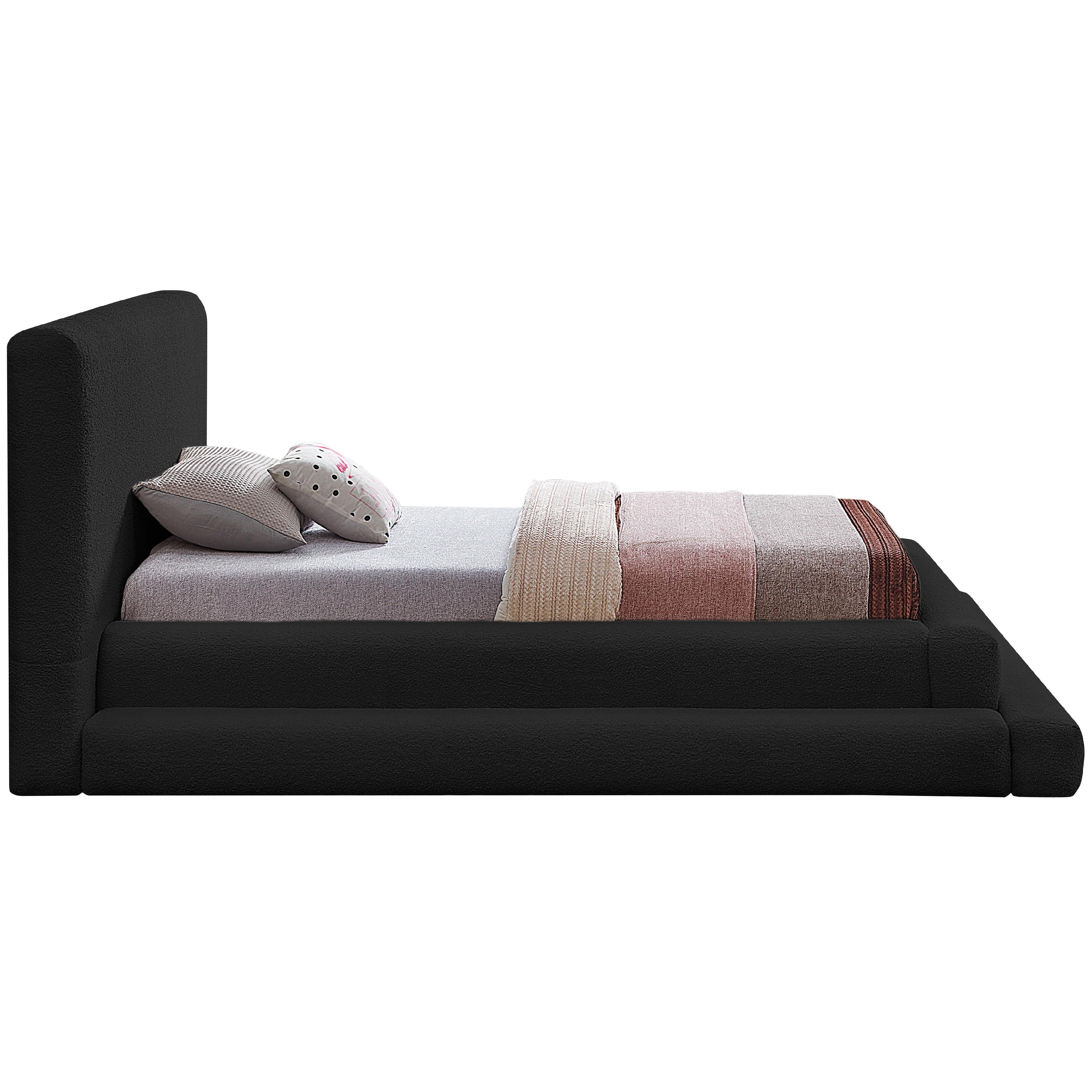 Meridian Dane Black Teddy Fabric Twin Bed (3 Boxes)