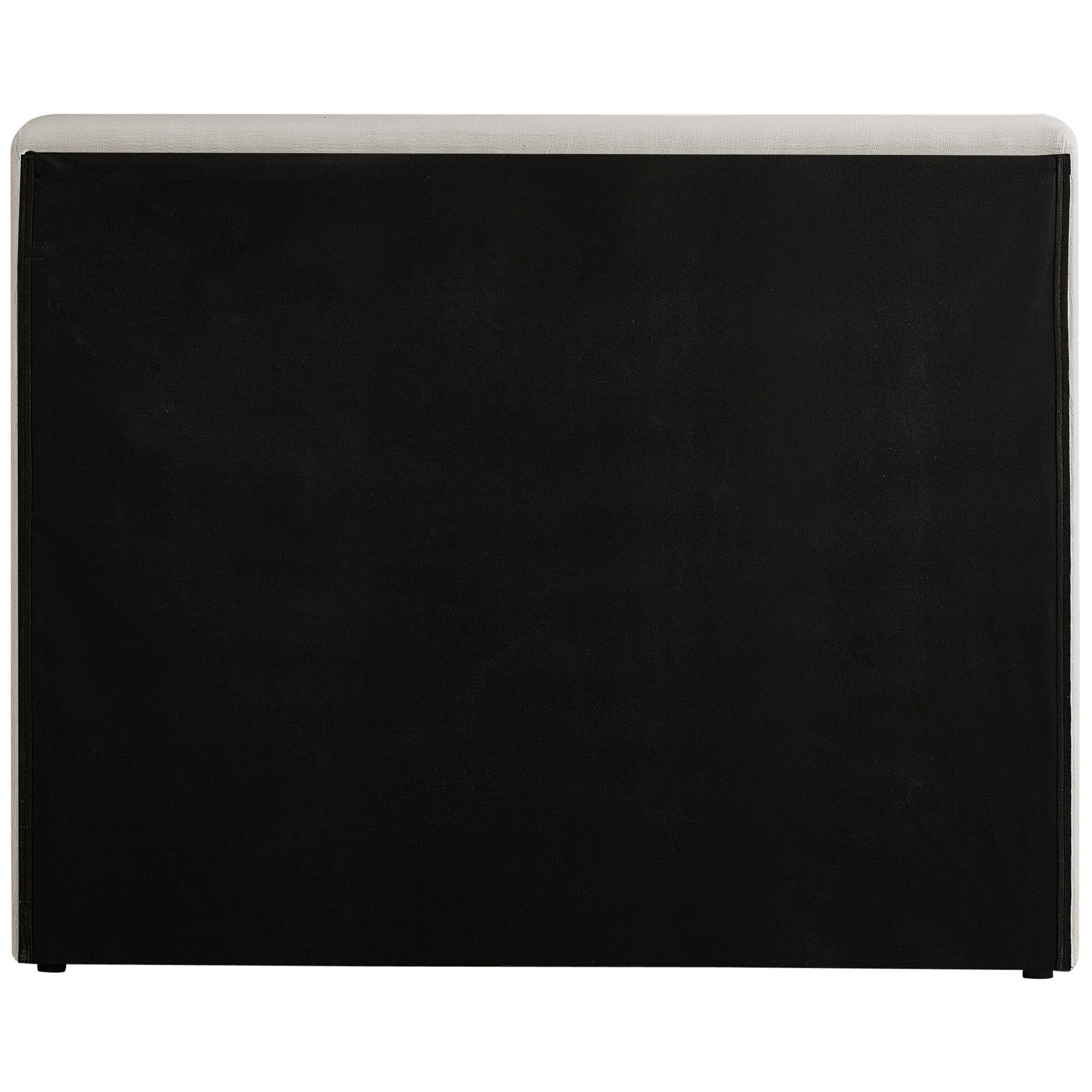 Meridian Devin Beige Linen Textured Fabric Twin Bed