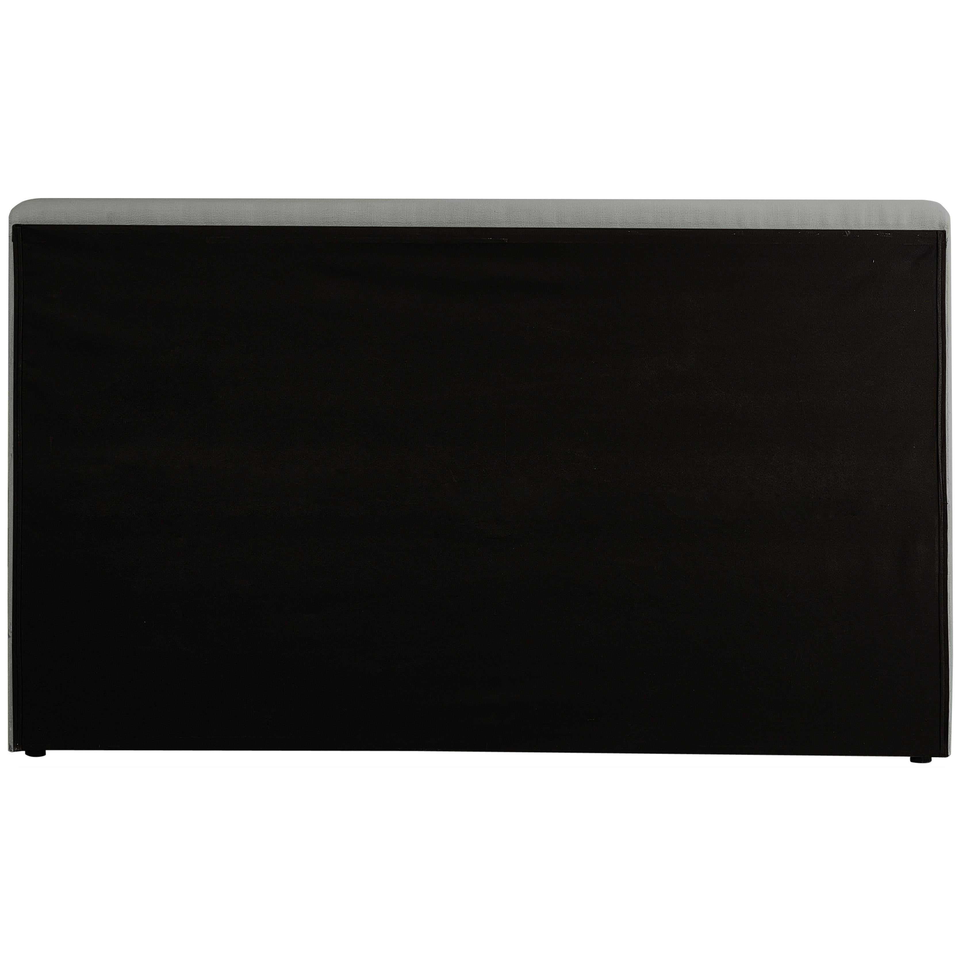 Meridian Devin Grey Linen Textured Fabric Queen Bed