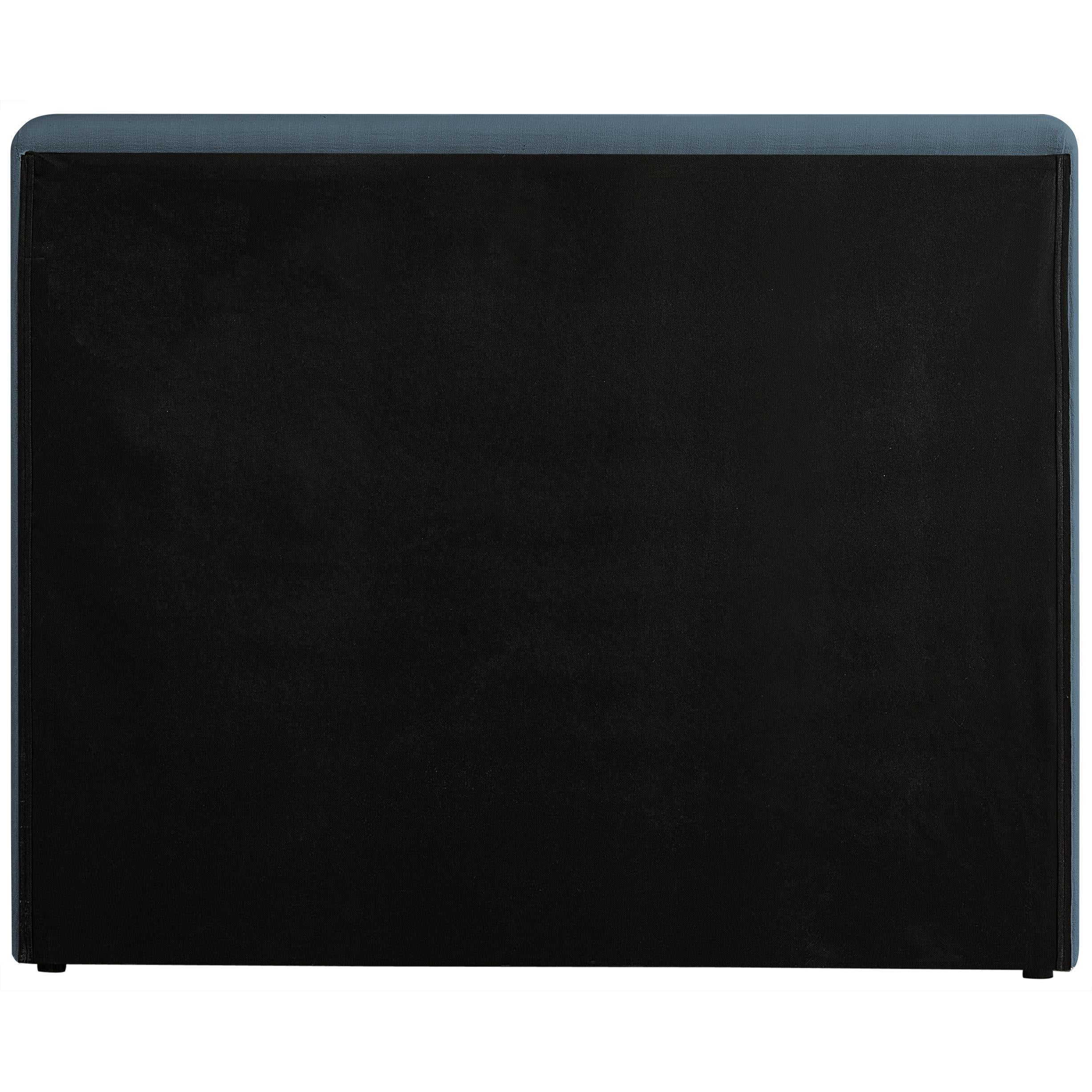 Meridian Devin Navy Linen Textured Fabric Twin Bed