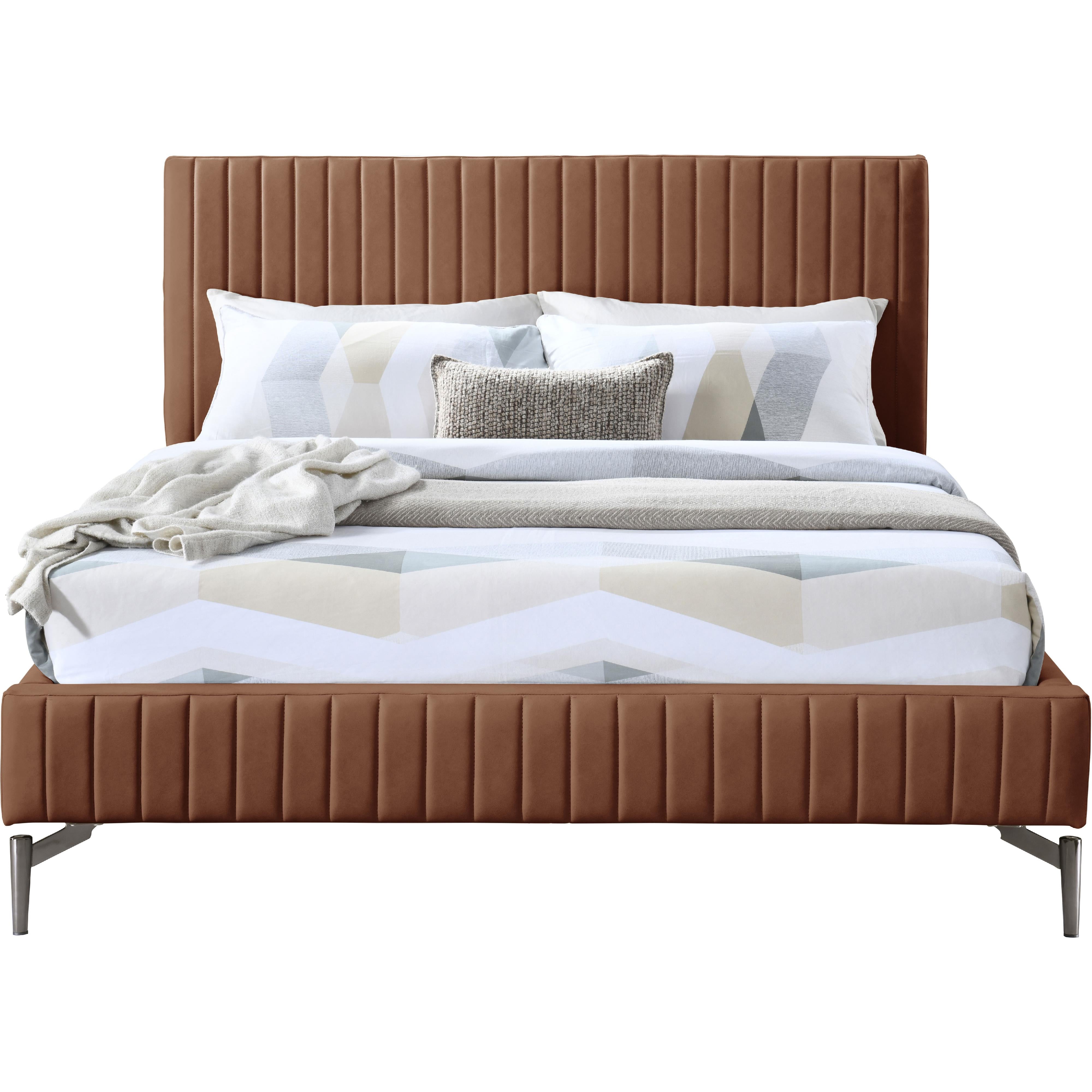 Meridian Gallo Cognac Vegan Leather Full Bed