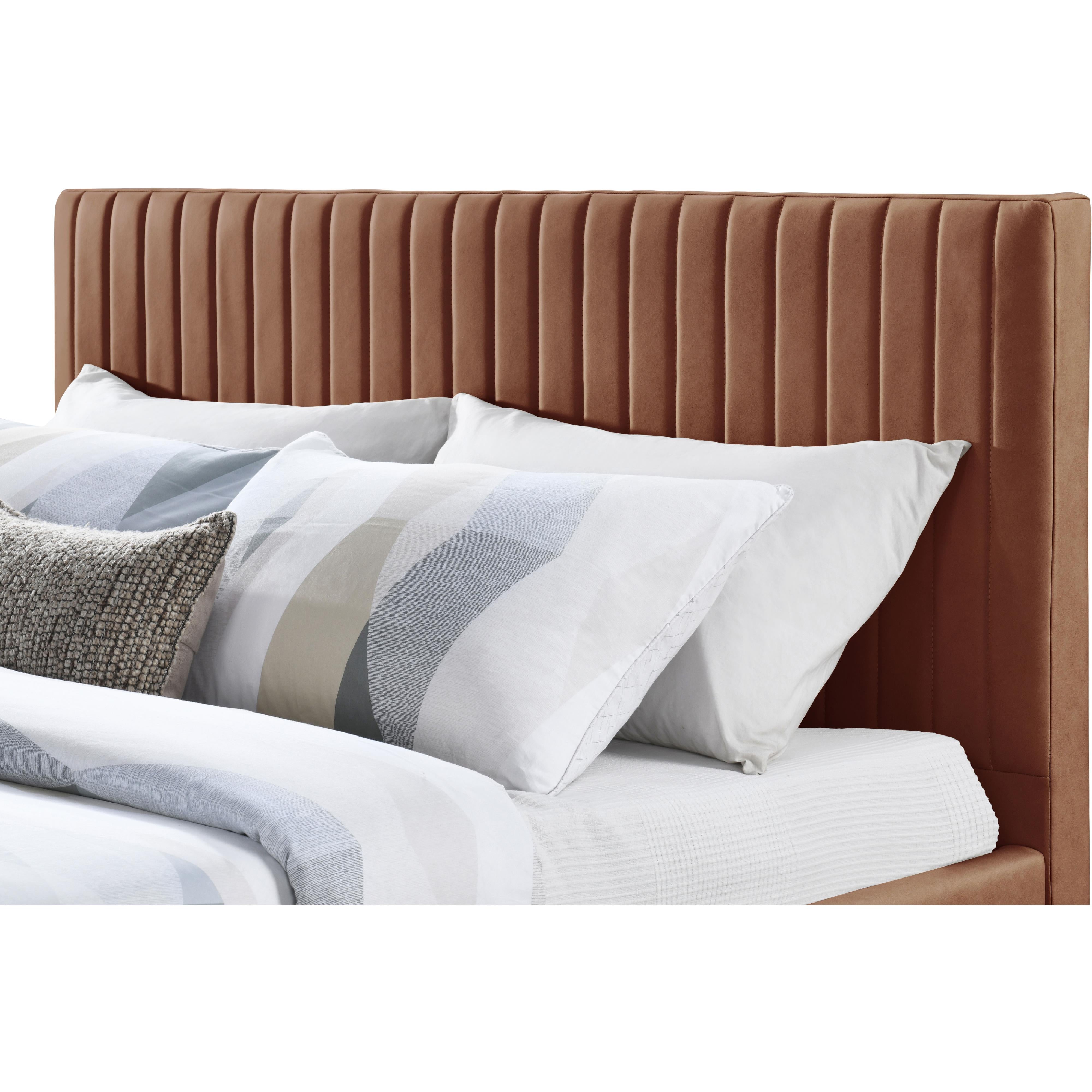 Meridian Gallo Cognac Vegan Leather Full Bed