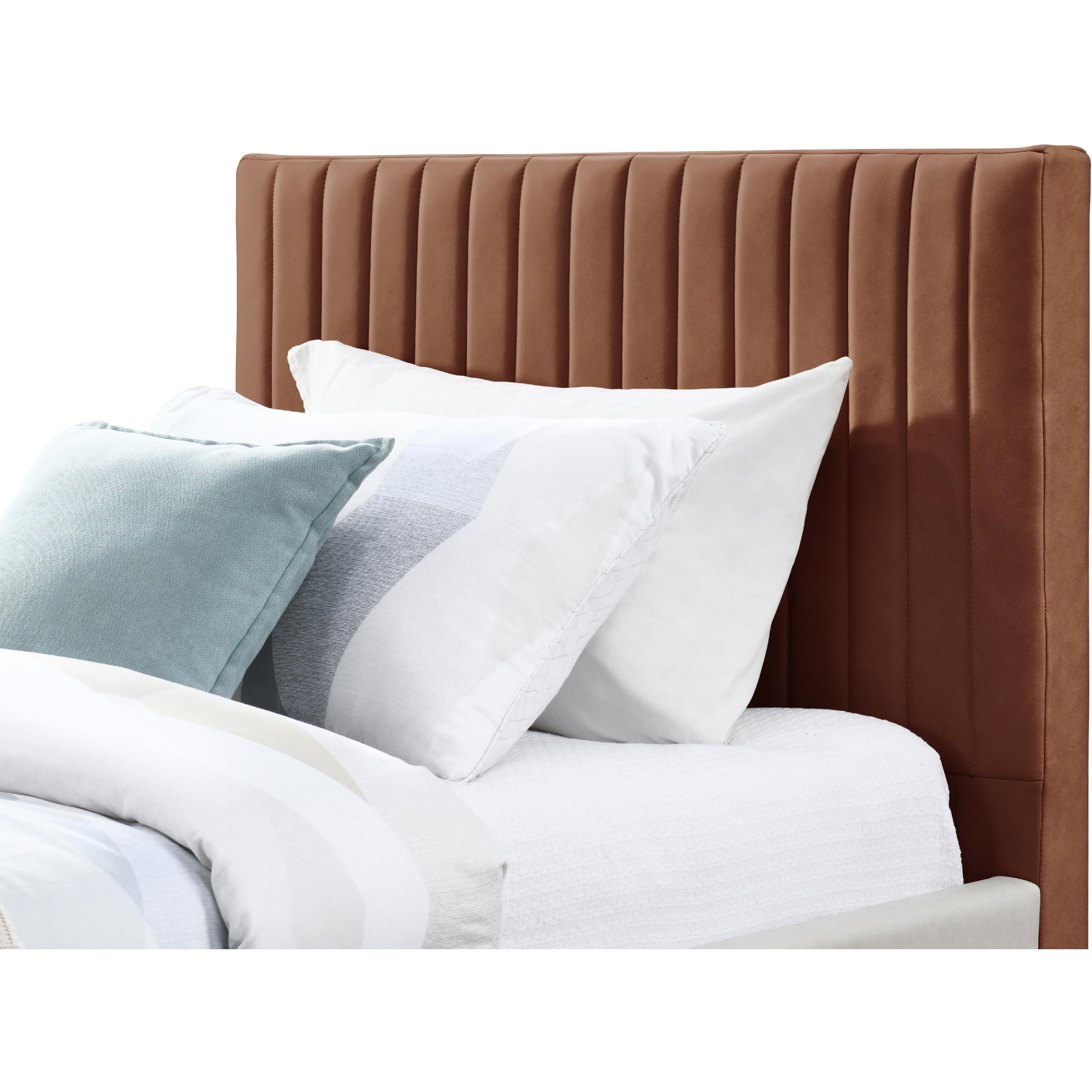 Meridian Gallo Cognac Vegan Leather Twin Bed