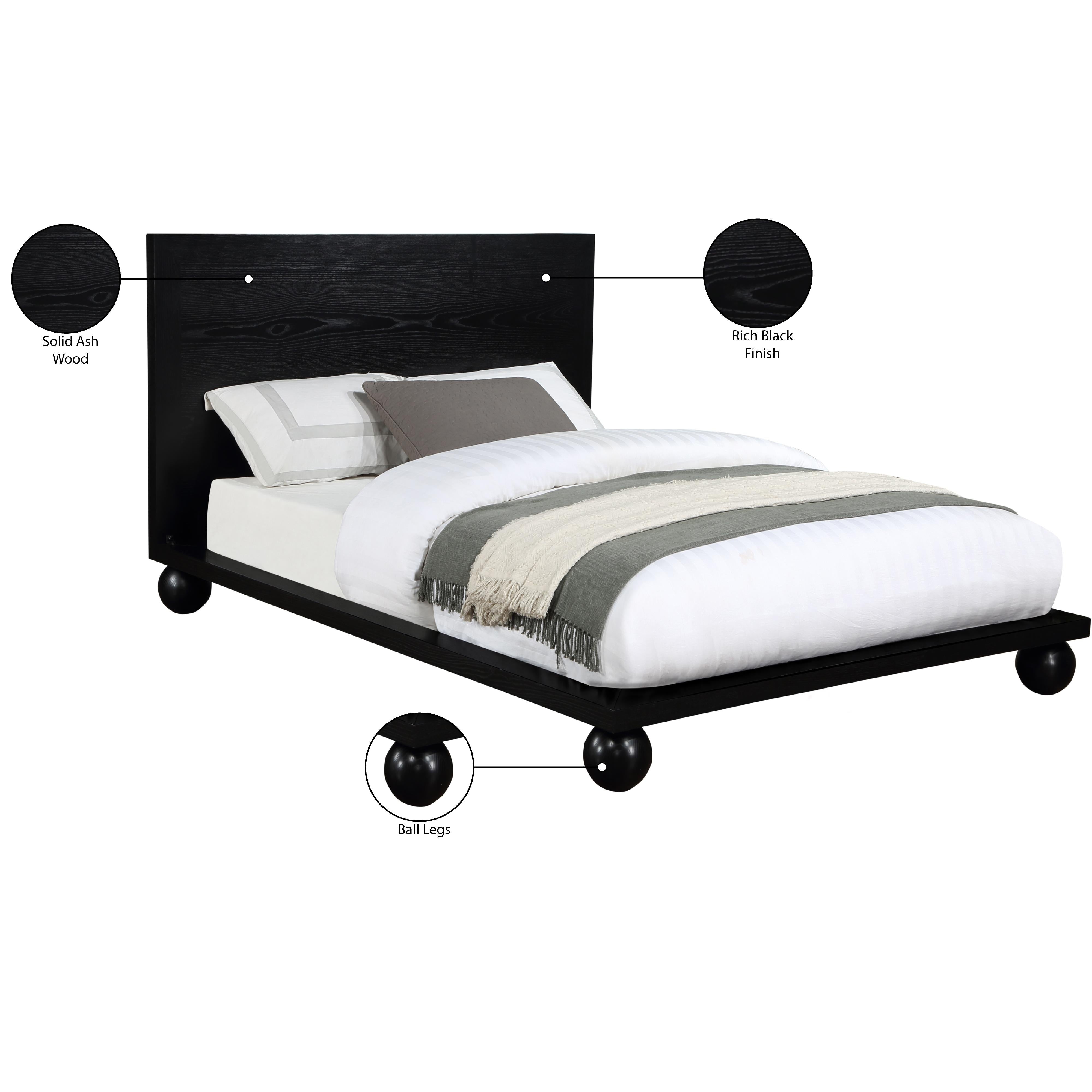 Meridian Kent Black Queen Bed (3 Boxes)