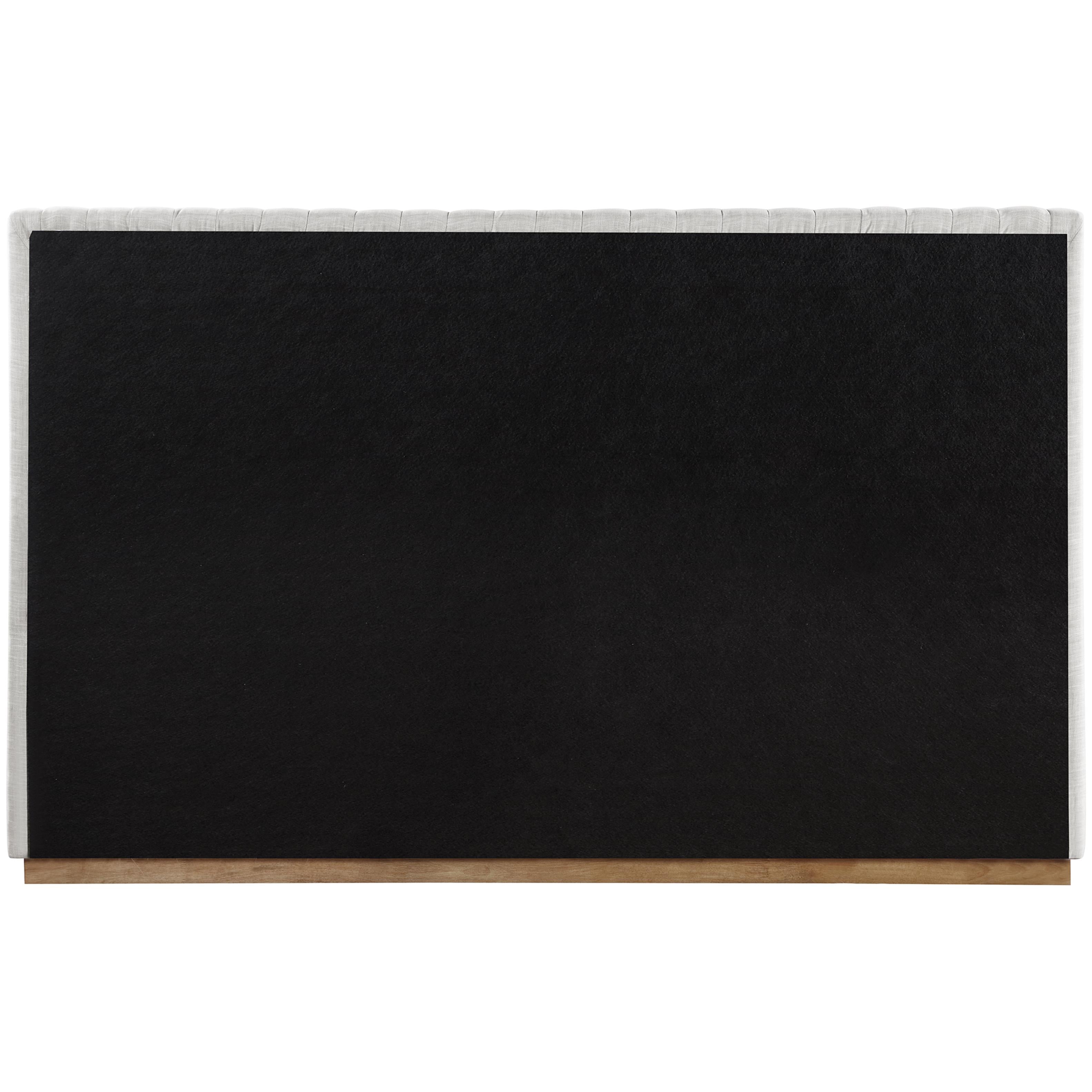 Meridian Logan Cream Linen Textured Fabric King Bed