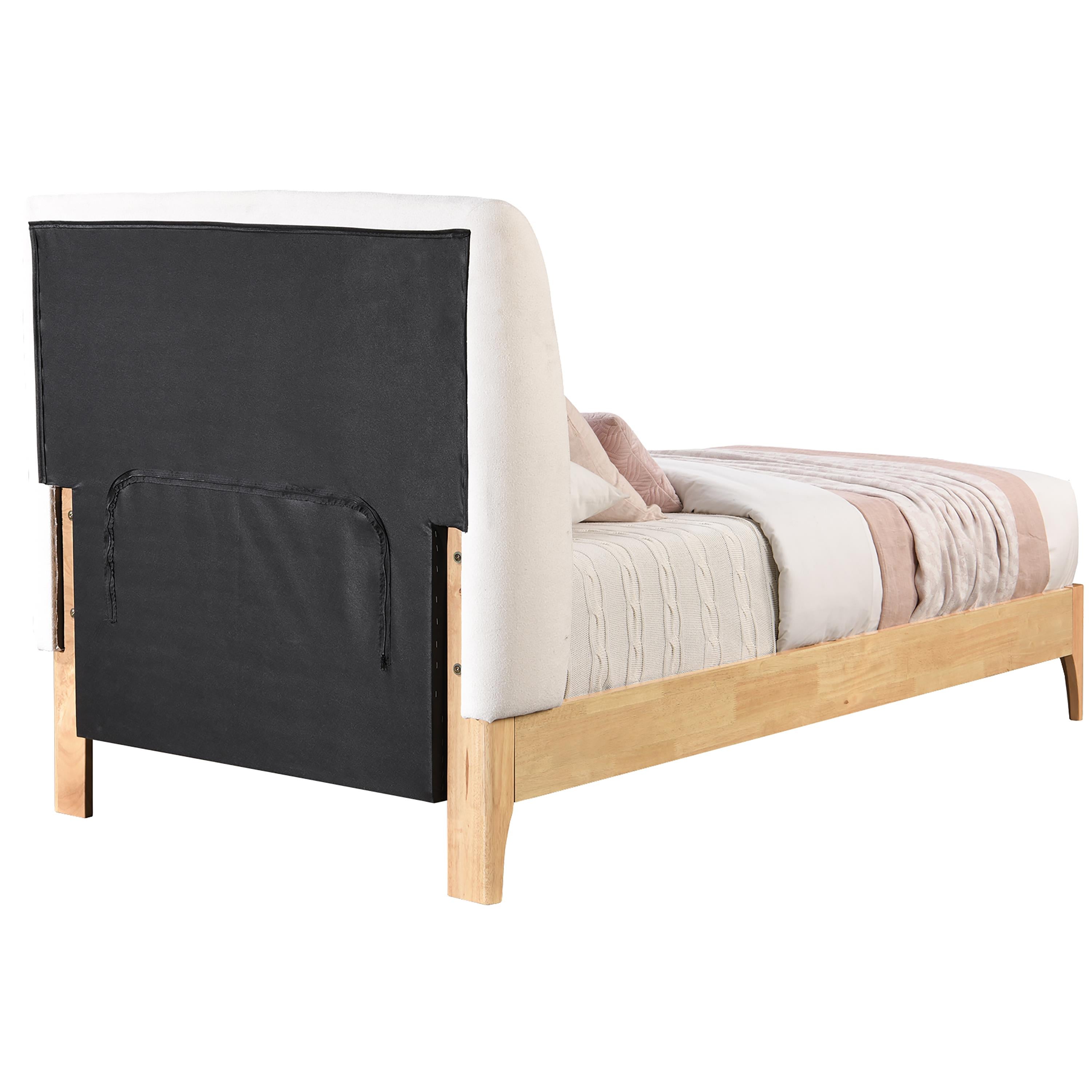 Meridian Ventura Cream Polyester Fabric Twin Bed