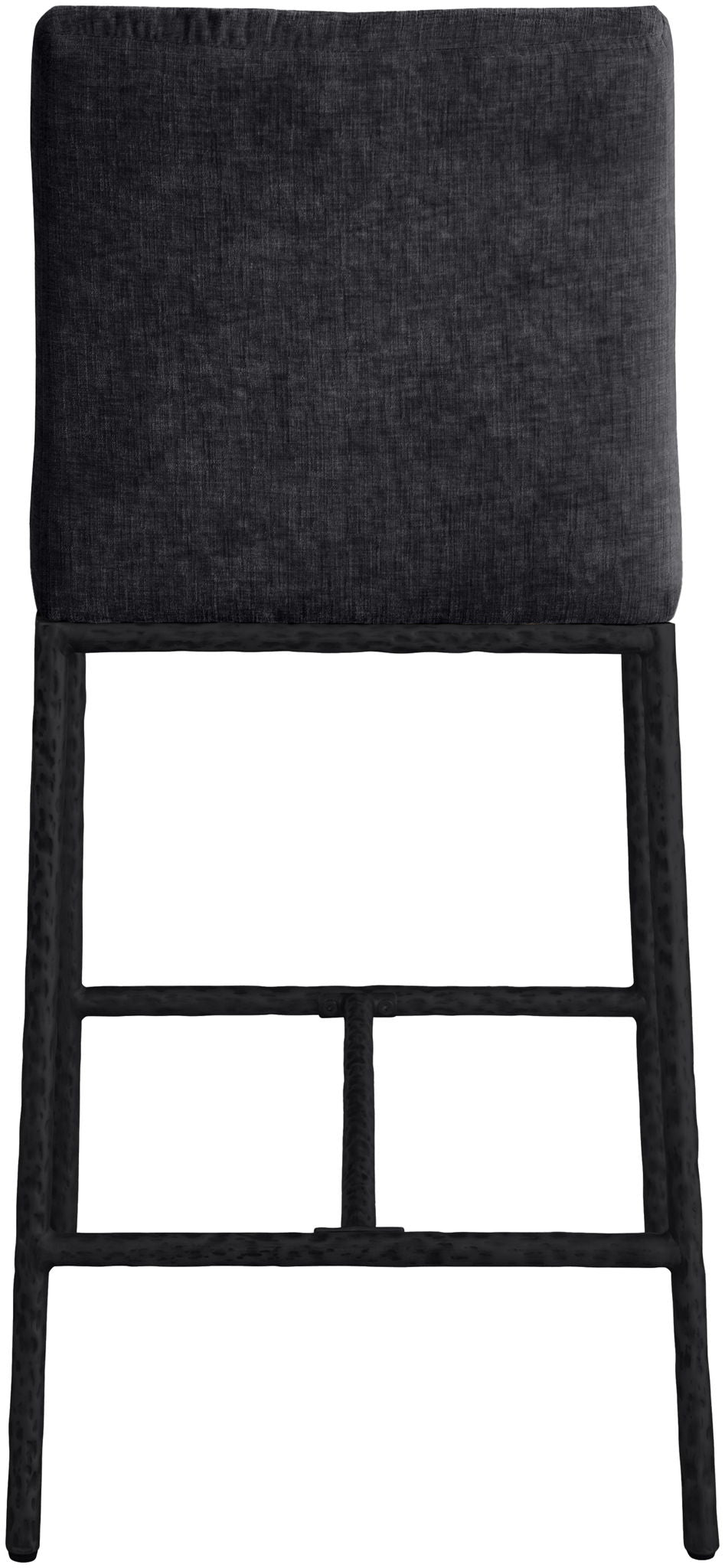 Reeves - Chenille Fabric Upholstered Counter Stool (Set of 2) with Black Base