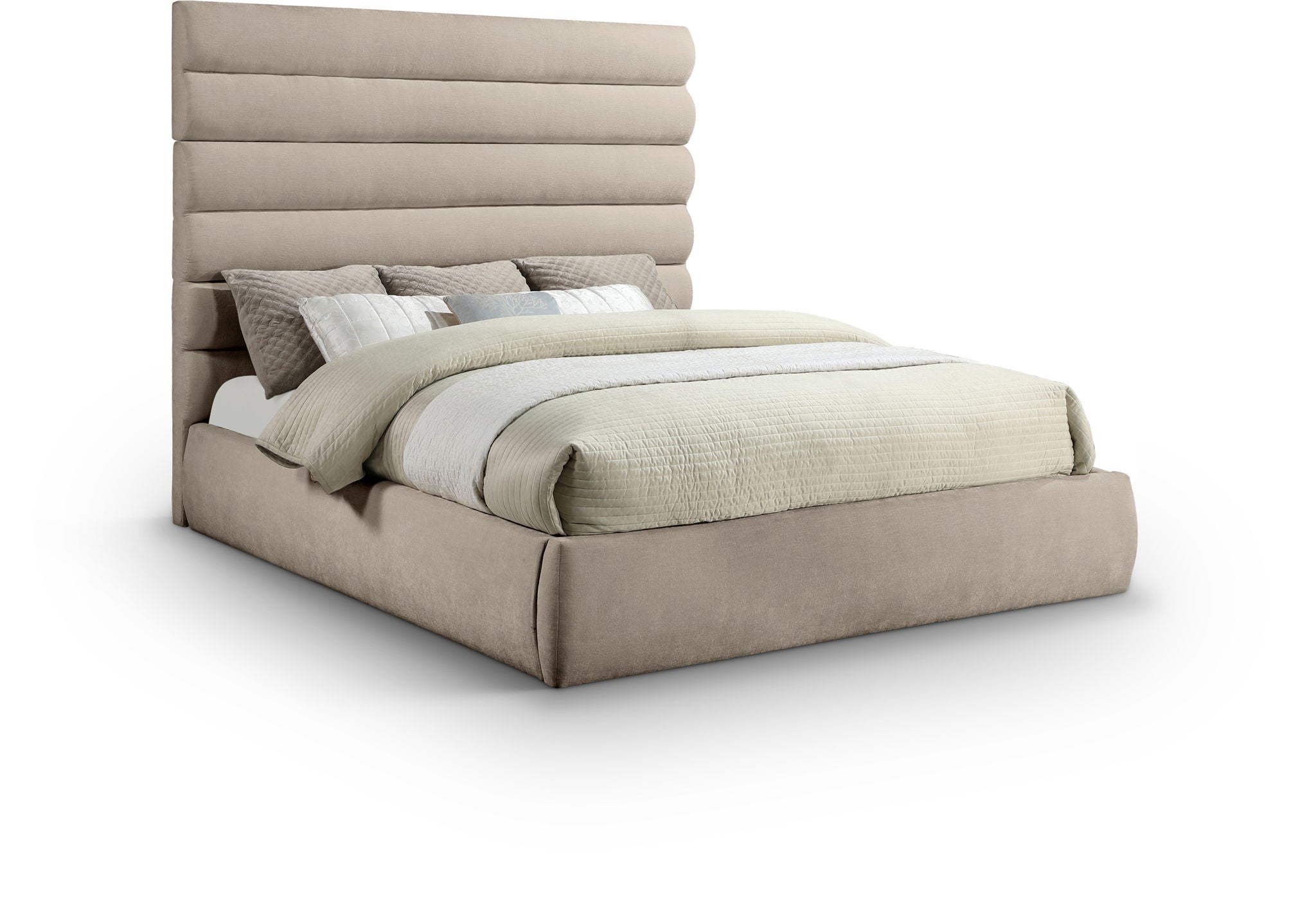 Adam - Chenille Fabric Bed With 70.5" Headboard