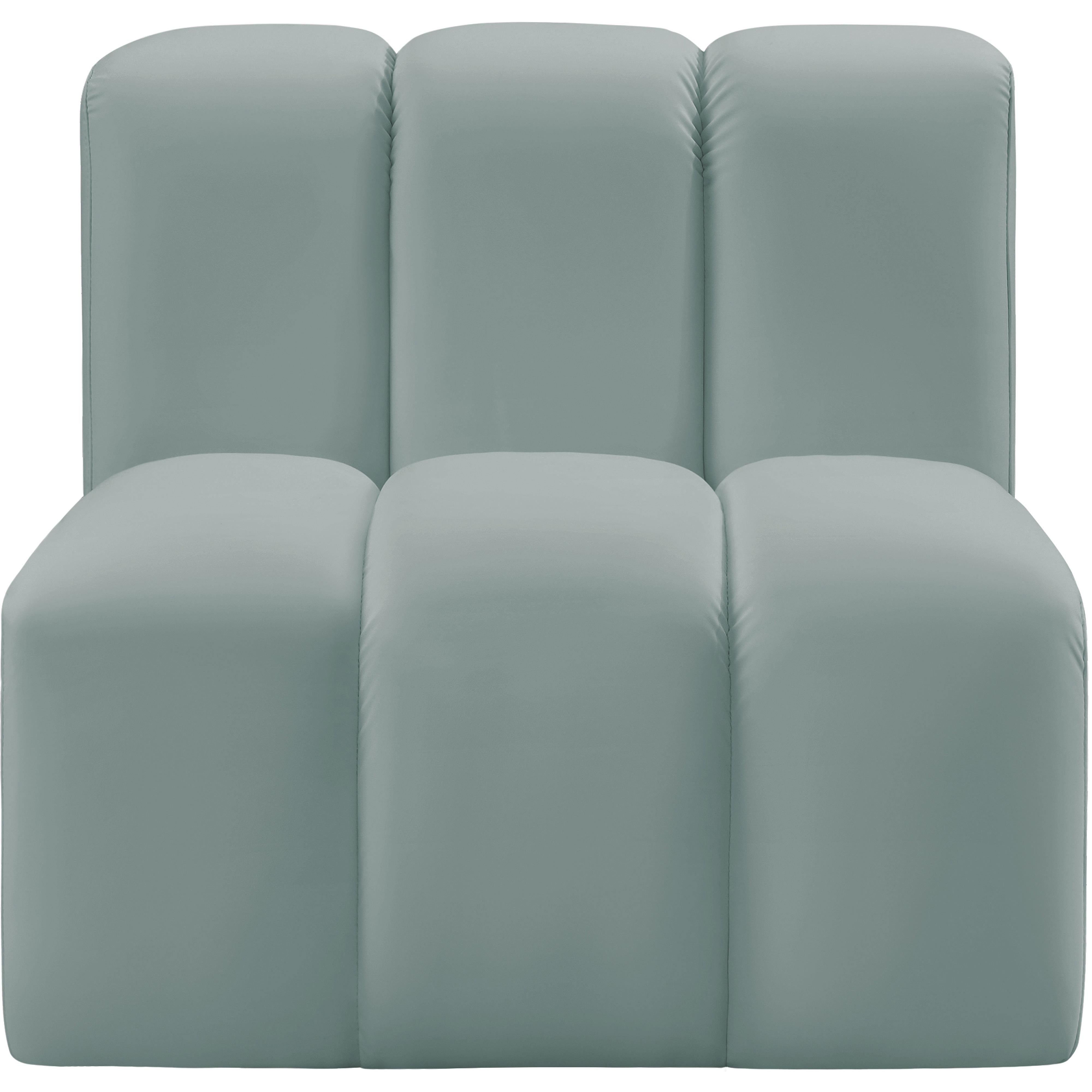 Meridian Arc Mint Green Vegan Leather Straight Chair